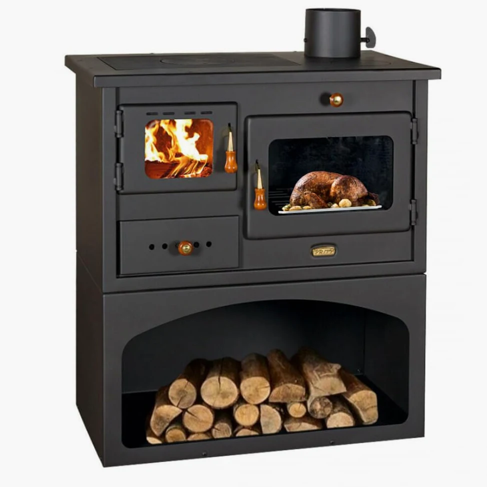 Forno da cucina modello 1P34 10,1 kW – Stufa a legna con forno, stufa a camino, fornello BImSchV livello 2, EcoDesign 2022, classe di efficienza energetica A, stufa a legna per riscaldare, cucinare e