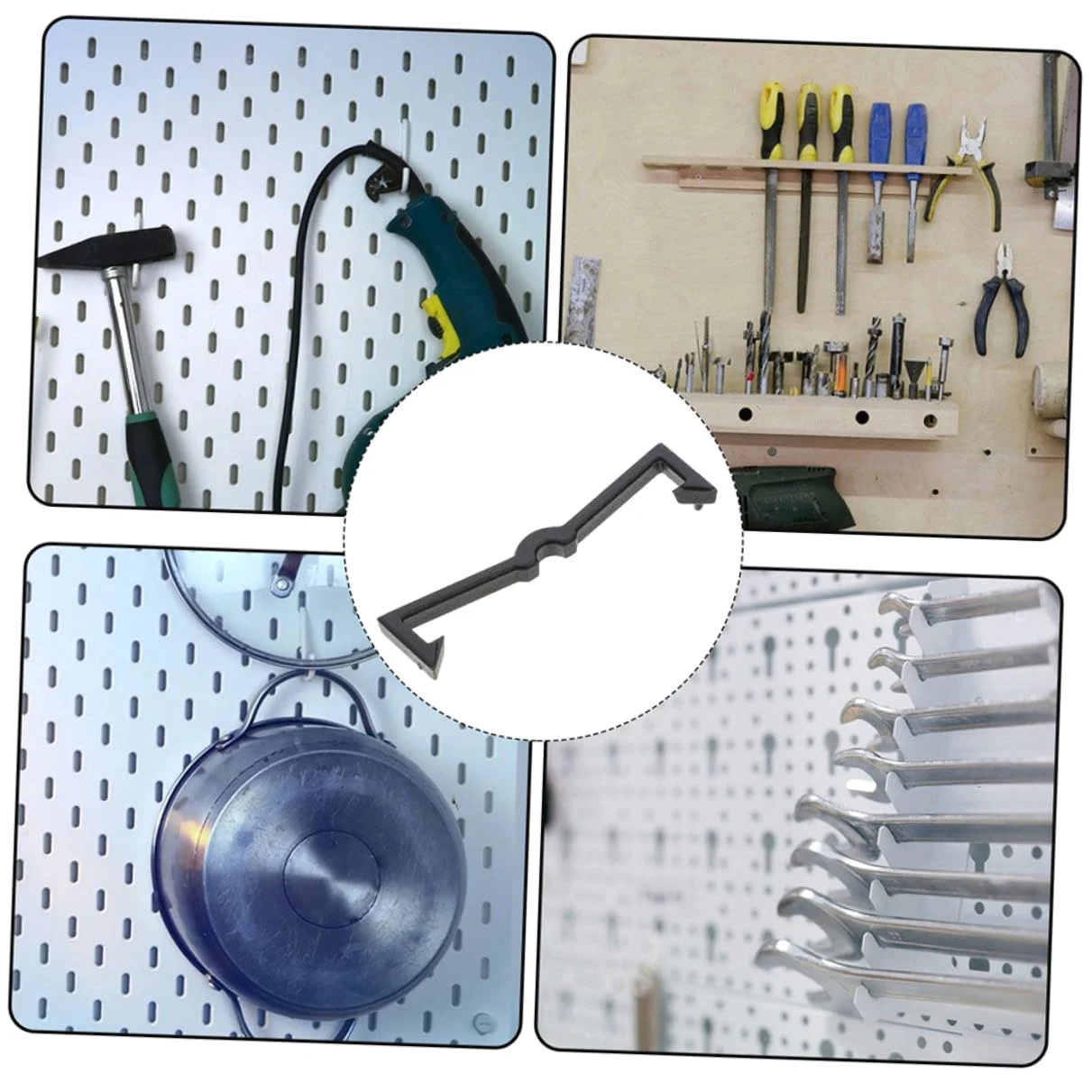 ULTECHNOVO 5 Set Di Ganci Per Pannelli Forati Per Accessori Versatili Per Garage Con Pannelli Forati Installazione Rapida 100 Pezzi * 5