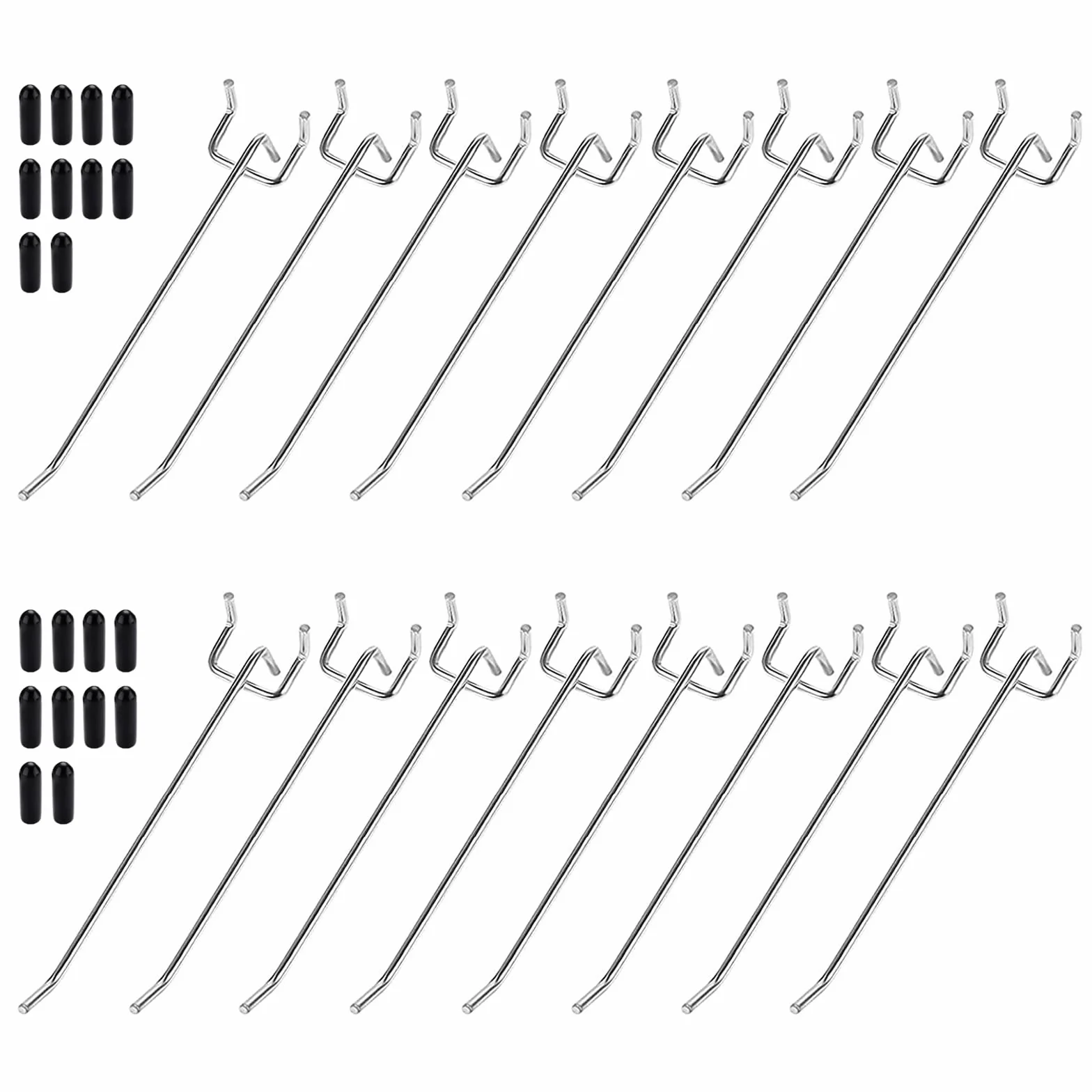 Ganci per Pannelli Forati in Metallo Triangolari 15cm 20 Pezzi