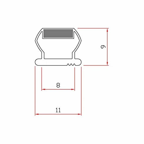 Guarnizione Magnetica Box Doccia EC-MAG-13 Profilo Alluminio 11 mm Kit 2 Pezzi 200 cm