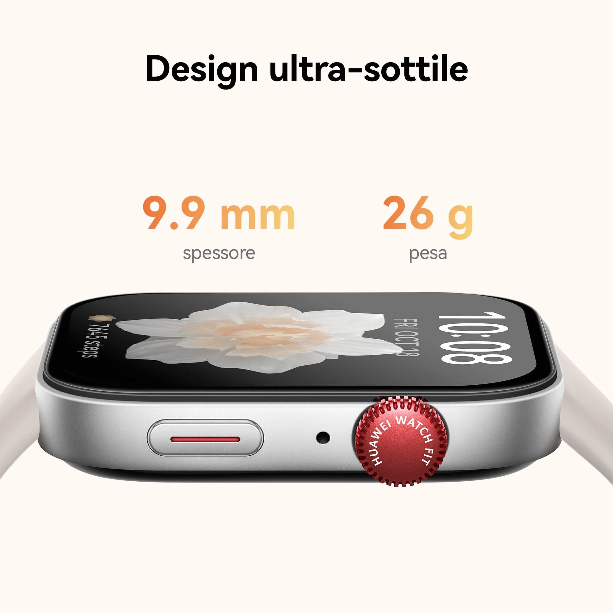 HUAWEI Watch Fit 3, Display AMOLED da 1.82", Design ultra sottile, Monitoraggio fitness e salute, Compatibilie con iOS e Android, Batteria fino a 10 giorni, Chiamate Bluetooth, Black Fluoroelastomero