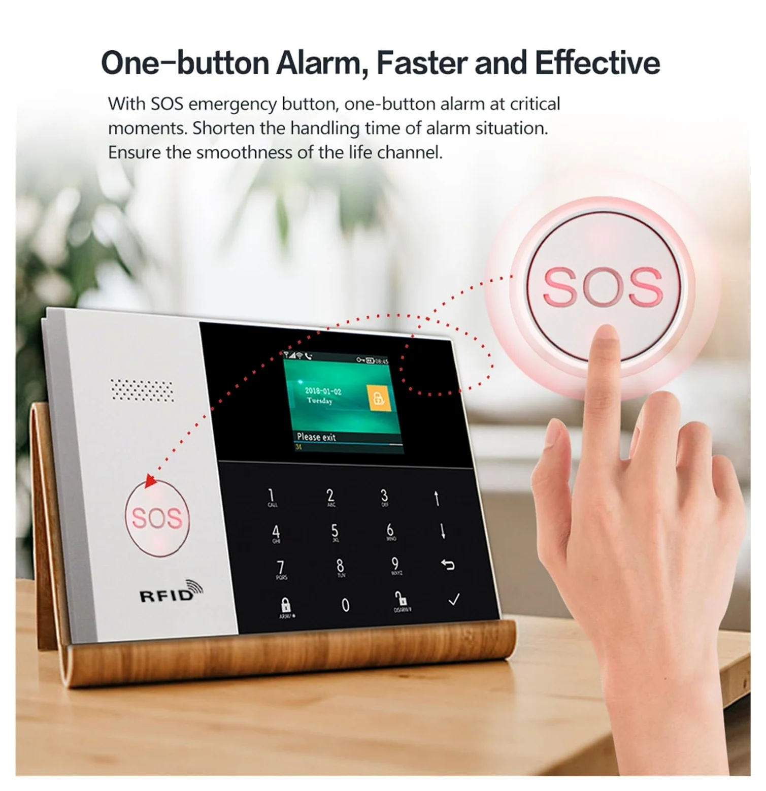 Sistemi Sicurezza Casa Di Allarme Sicurezza Con Sirena Wireless Solare RFID Home Antifurto Kit Casa Controllo APP Smart Life(C.)