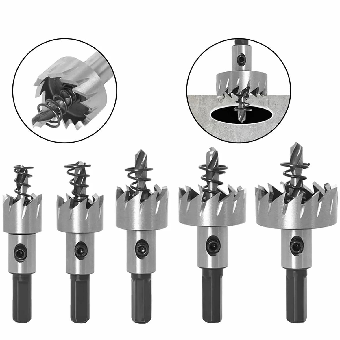 TOPWAY HSS Set Seghe a Tazza 5 pezzi 16-30mm Fresa Acciaio Alta Velocità Punte Trapano Taglio Circolare