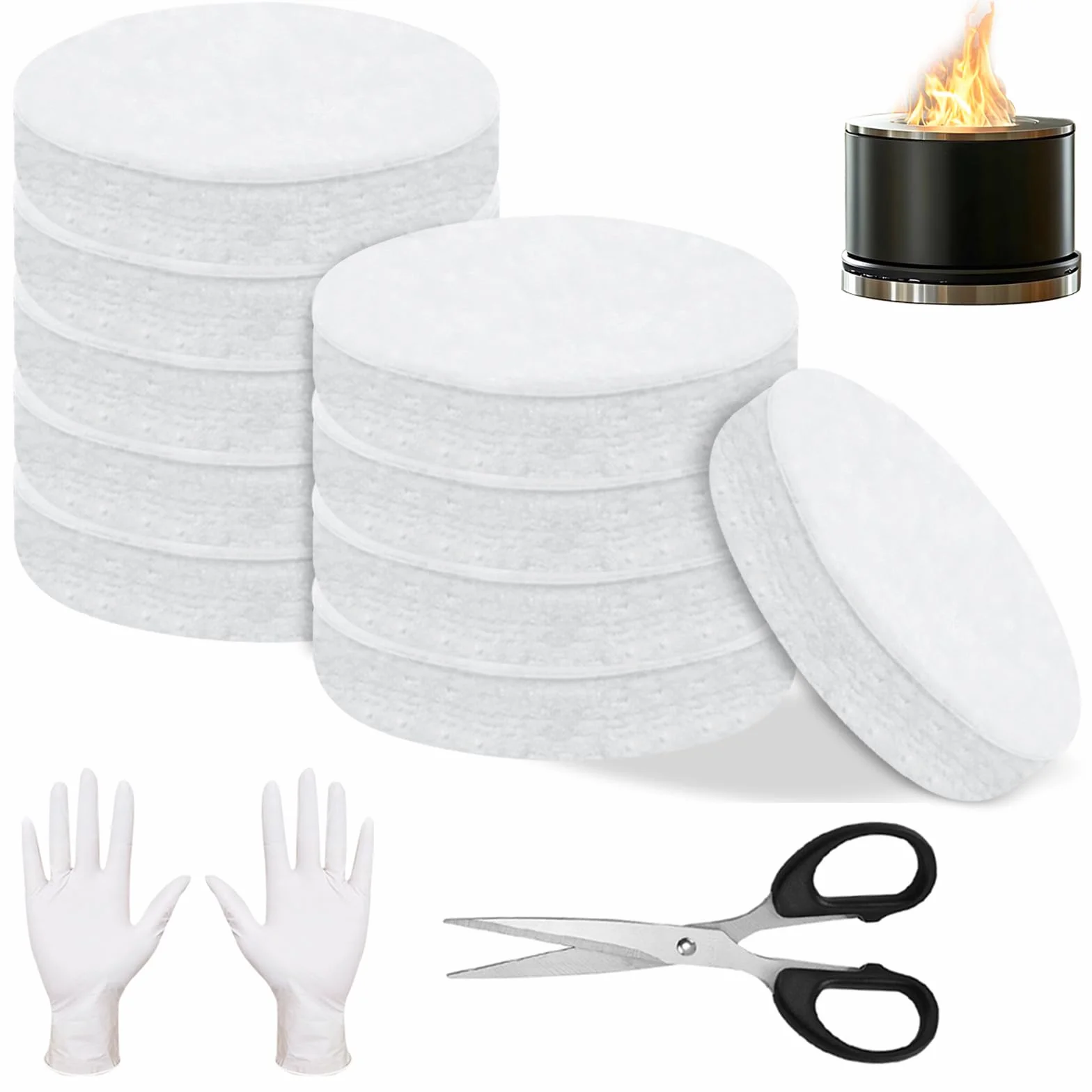Lana ceramica per bioetanolo, ovatta camino, spugna in ceramica, lana etanolo, caminetto bioetanolo, camera combustione (bianco)