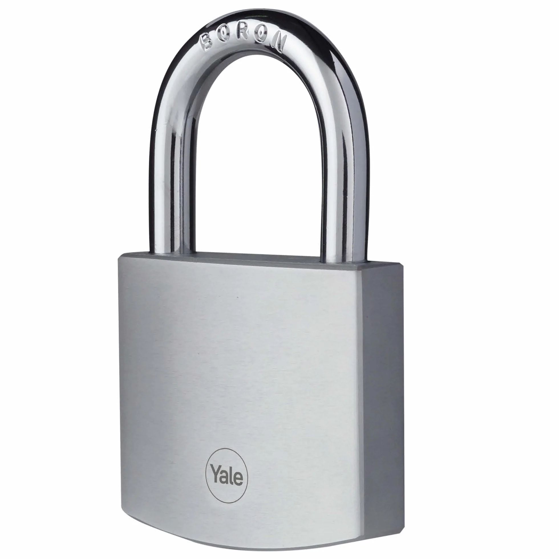 Yale Y120DB/60/135/1 - Lucchetto Alta Sicurezza in Ottone Cromato 60 mm, Arco in Boro, Doppia Chiusura, Resistente per Esterno, Testato EN12320, per Garage e Cancello