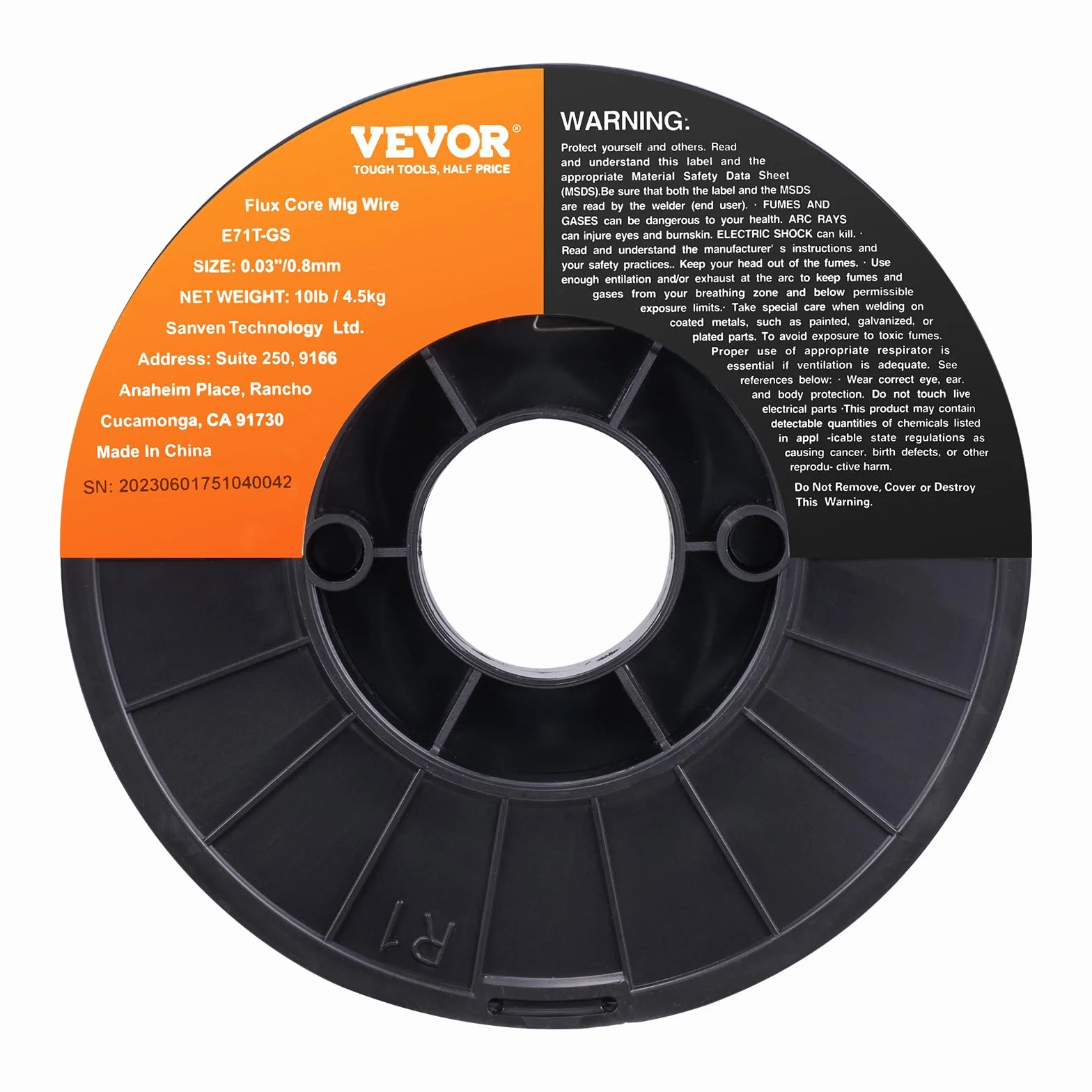 VEVOR Fil MIG Saldatura 0,8mm Bobina 4,5kg Acciaio Morbido 560 MPa