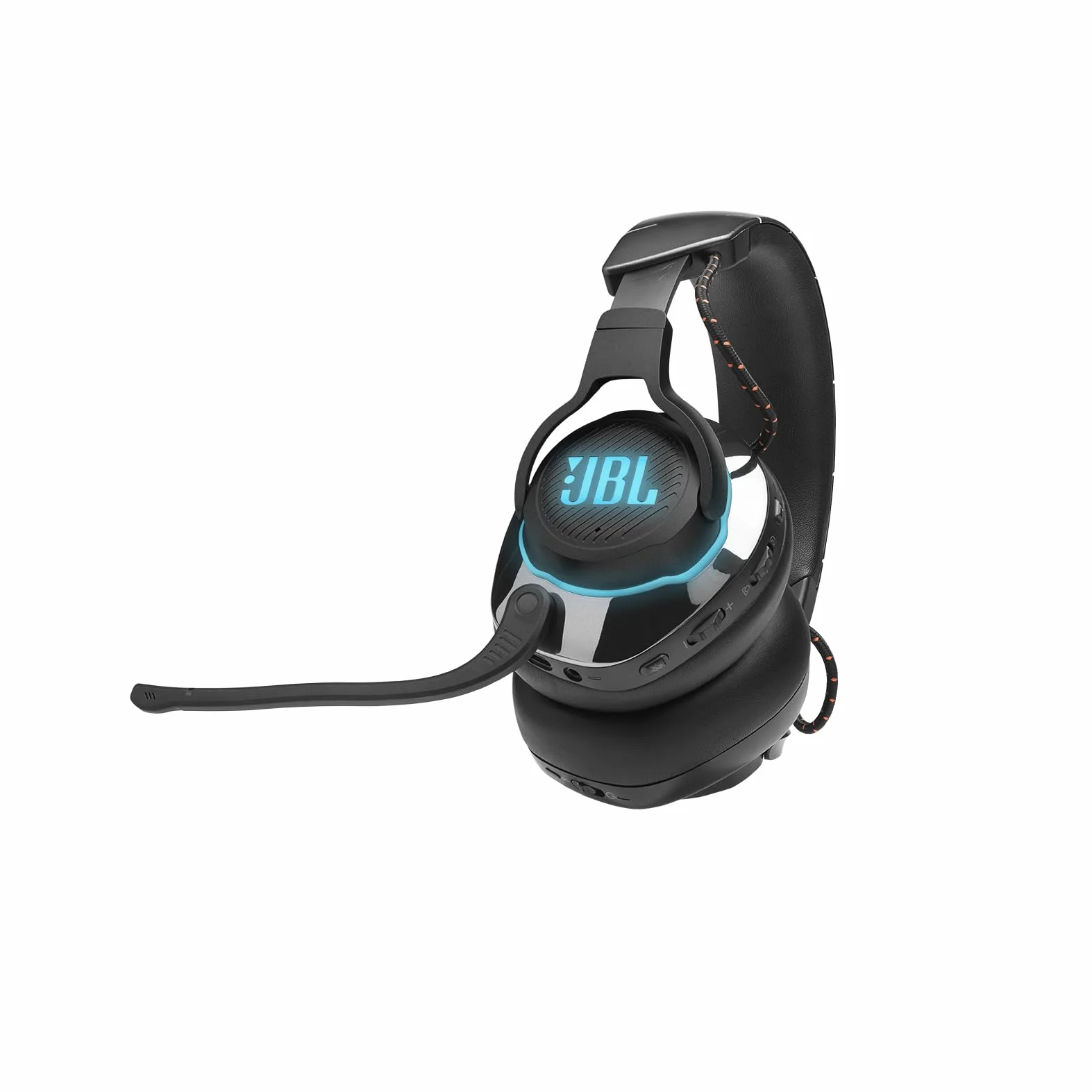 JBL Quantum 810 Cuffie Gaming Over-Ear Wireless 2,4 Ghz e Bluetooth, Headset con Microfono e Cancellazione Attiva Rumore, RGB e Dual Surround, Compatibilità Multipiattaforma PC e Console, Nero