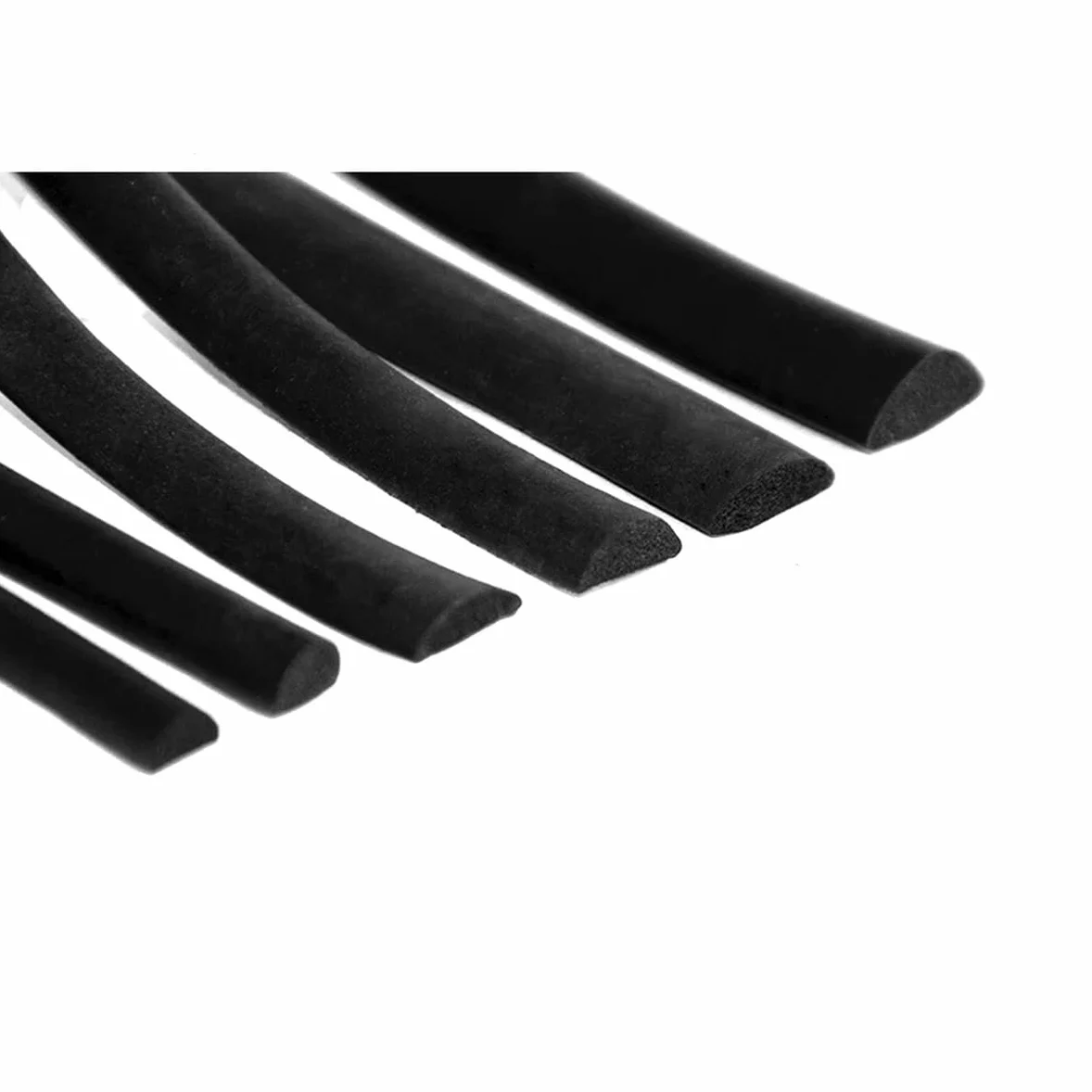 Striscia di Guarnizione in Spugna di Schiuma di Gomma Mezza Rotonda D Barra Isolante per Auto Guarnizione per Porta 3 Metri / 4 mm / 5 mm / 6 mm di Spessore Nero-10x5 mm-Senza Adesivo-3 Metri