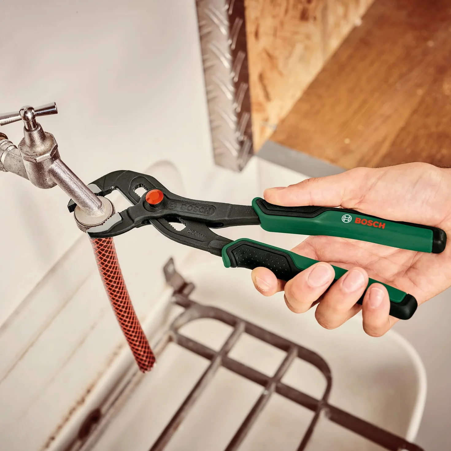 Bosch pinze a pappagallo con regolazione a pulsante e impugnatura Softgrip