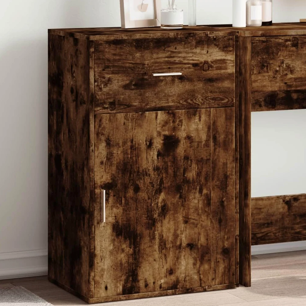 Mobile in legno con cassetto e 2 scomparti, organizer moderno per soggiorno, ufficio, balcone, 56,5 x 39 x 90 cm