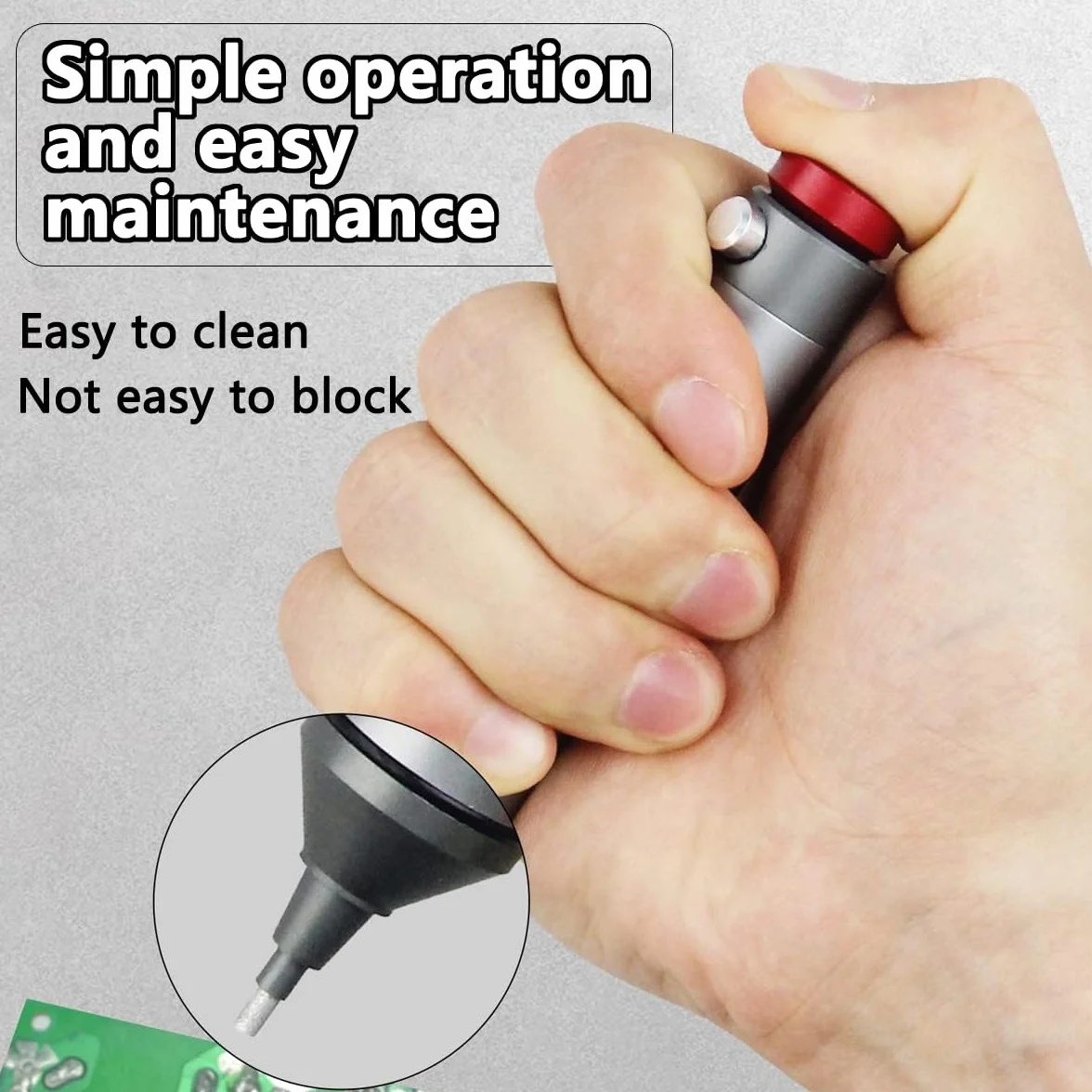 SamHeng Pompa Dissaldatura Solder Sucker con Ugello in Silicone Resistente alle Alte Temperature, Alloggiamento in Alluminio Portatile