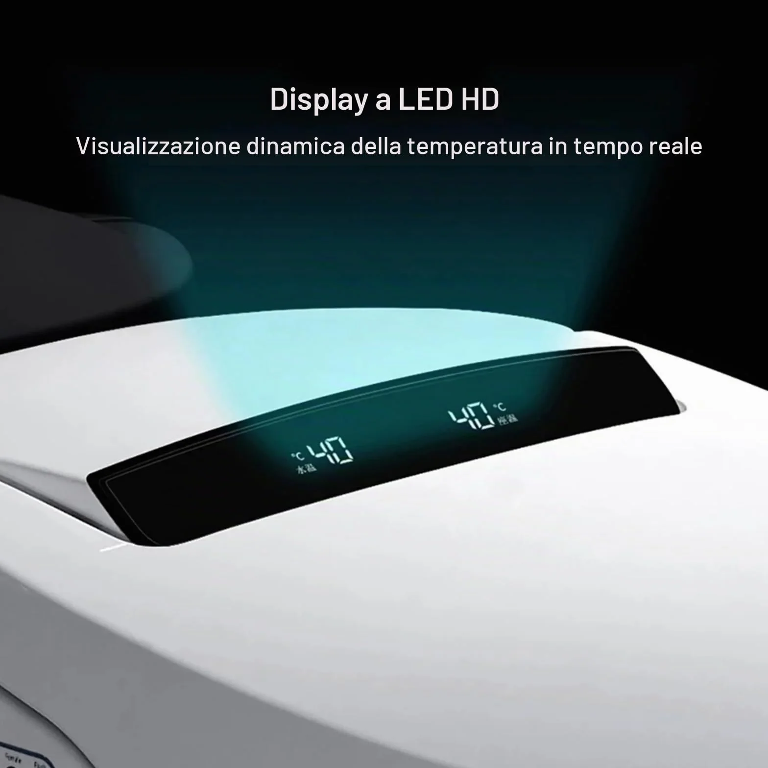 WC intelligente con bidet integrato, apertura automatica, sedile riscaldato, 1,27 GPF, display LED, bianco