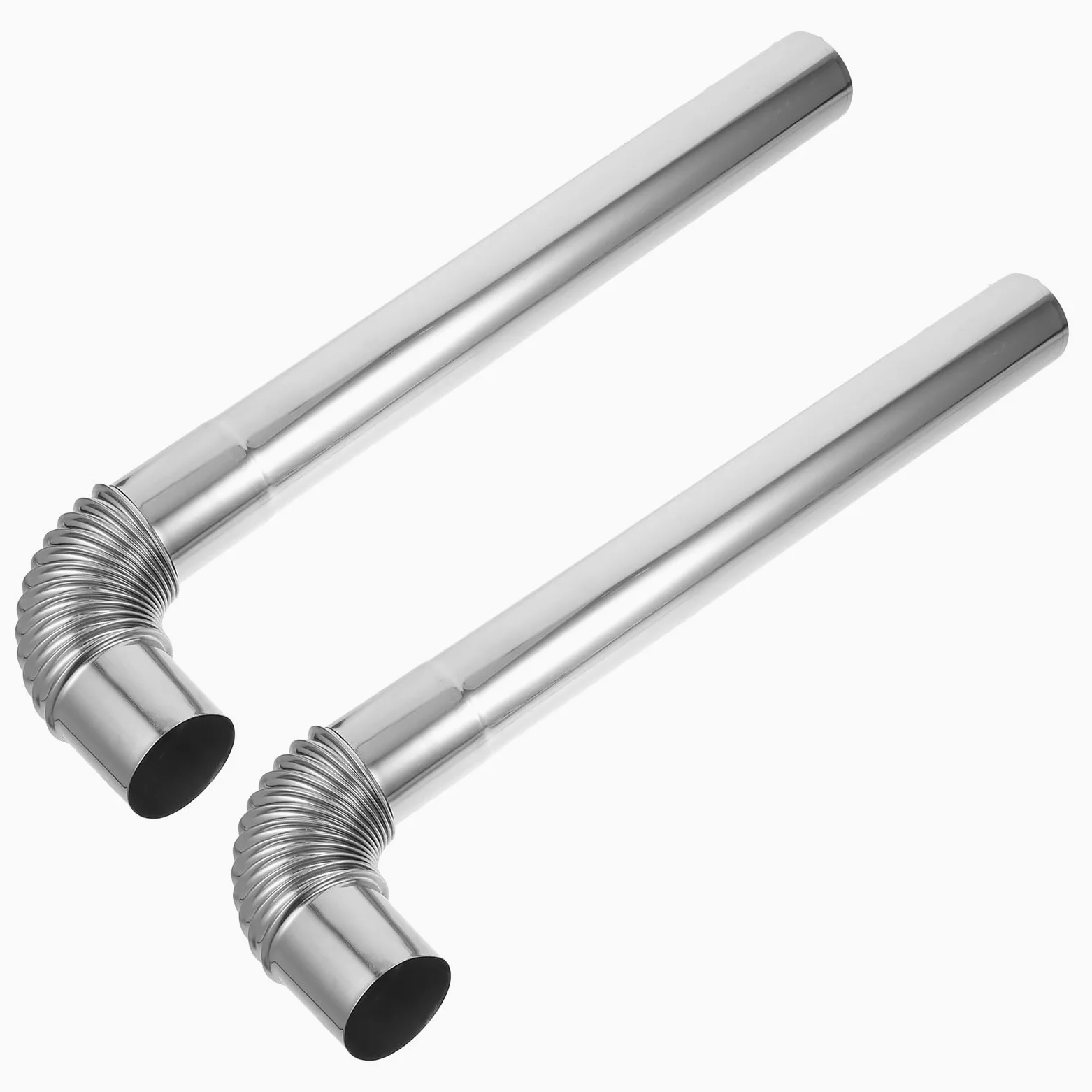 Tubo Fumaria Inox 4 Pezzi Argento Rinforzato per Caldaia | Adatto a Stufa a Legna e Ambienti Domestici o Commerciali, Installazione Semplice, Ventilazione Ottimale, Riduce Fumi