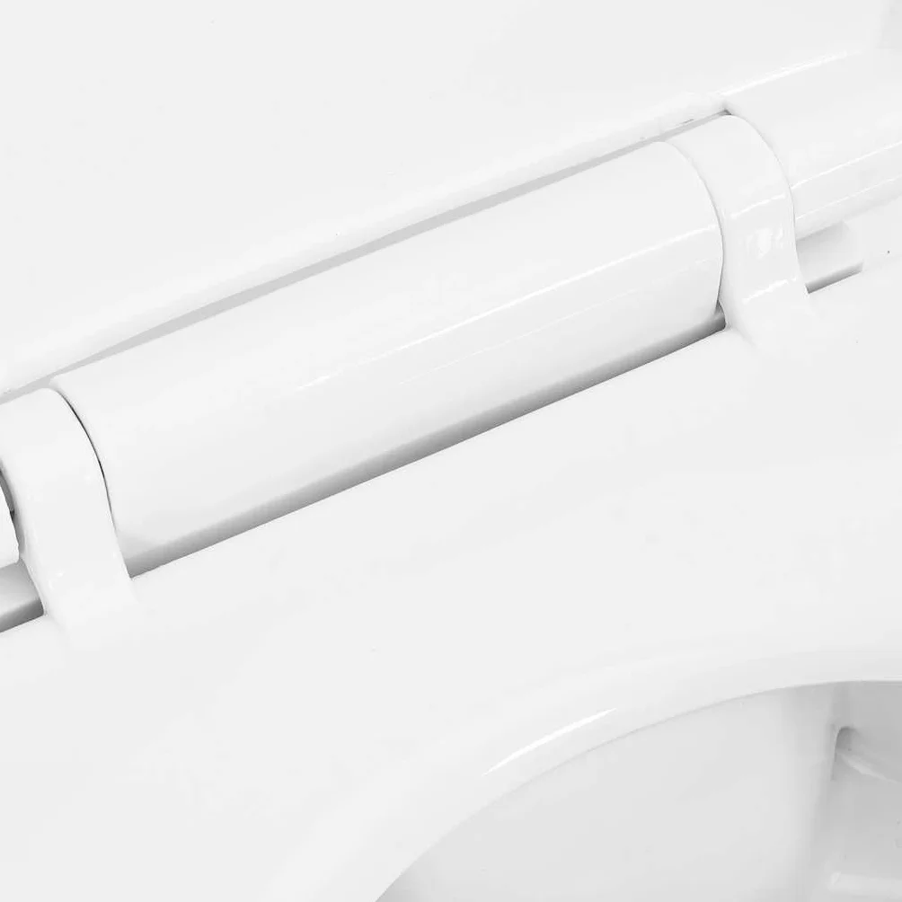 vidaXL WC Rimless Ceramica Bianco 50,5x36,5x50 cm Sedile Soft-Close Altezza Comfort +7 cm WC a Coppia Stretta Design Slim