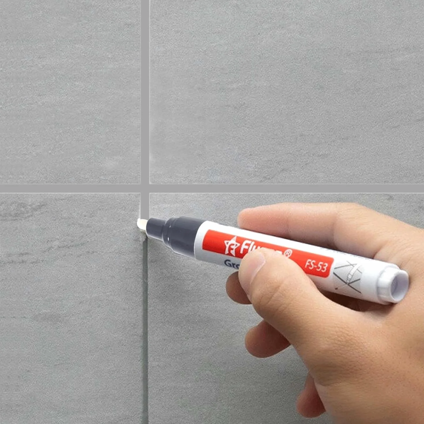 Penne per fughe impermeabili bianche e grigie, riparazione piastrelle bagno, 2 pezzi con punta di ricambio
