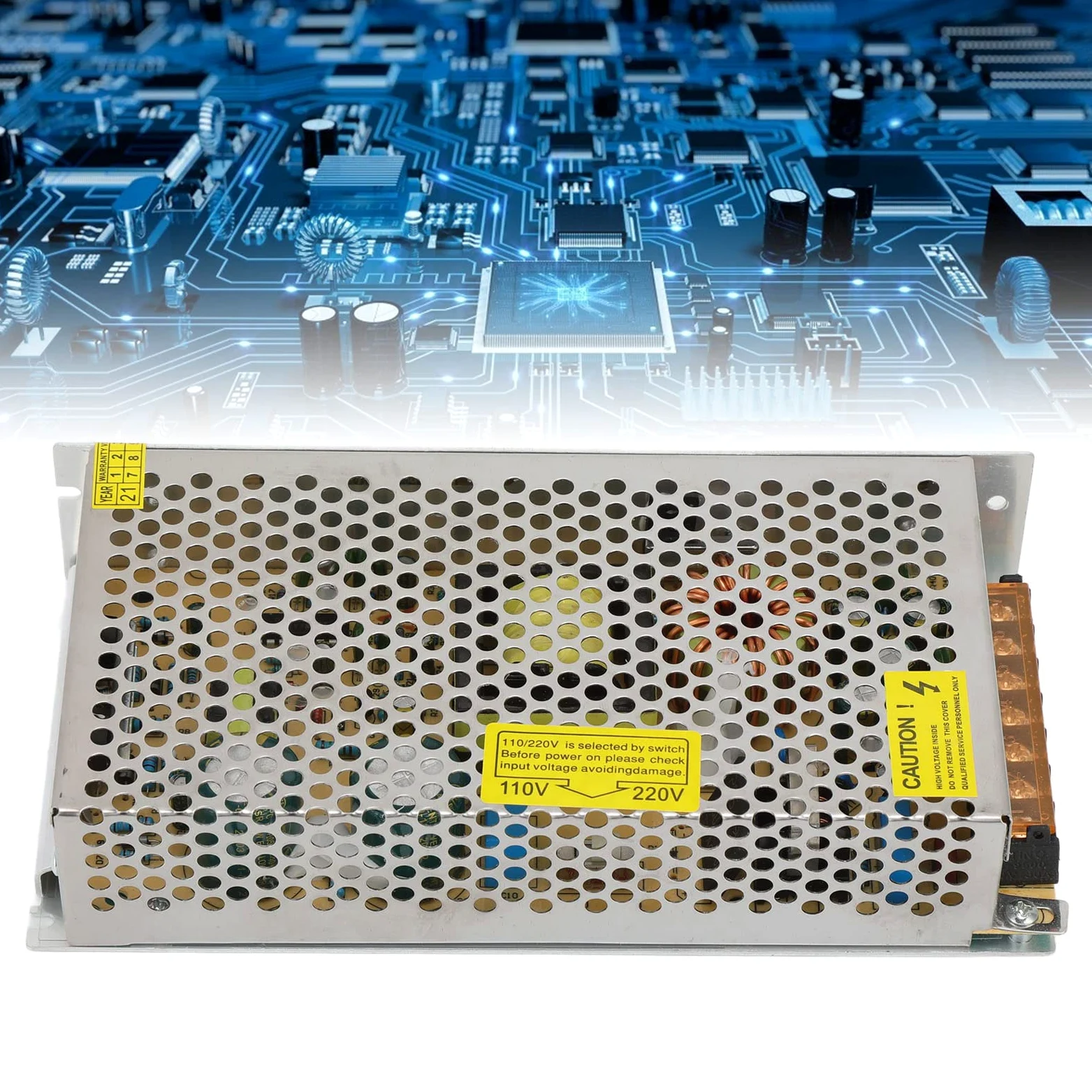 Ejoyous Alimentatore CC Trasformatore di Alimentazione in Lega di Alluminio da 110 V 220 V a 12 24 150 W con Protezione da Sovraccarico da Cortocircuito per Strisce LED Radio Computer Uso Interno