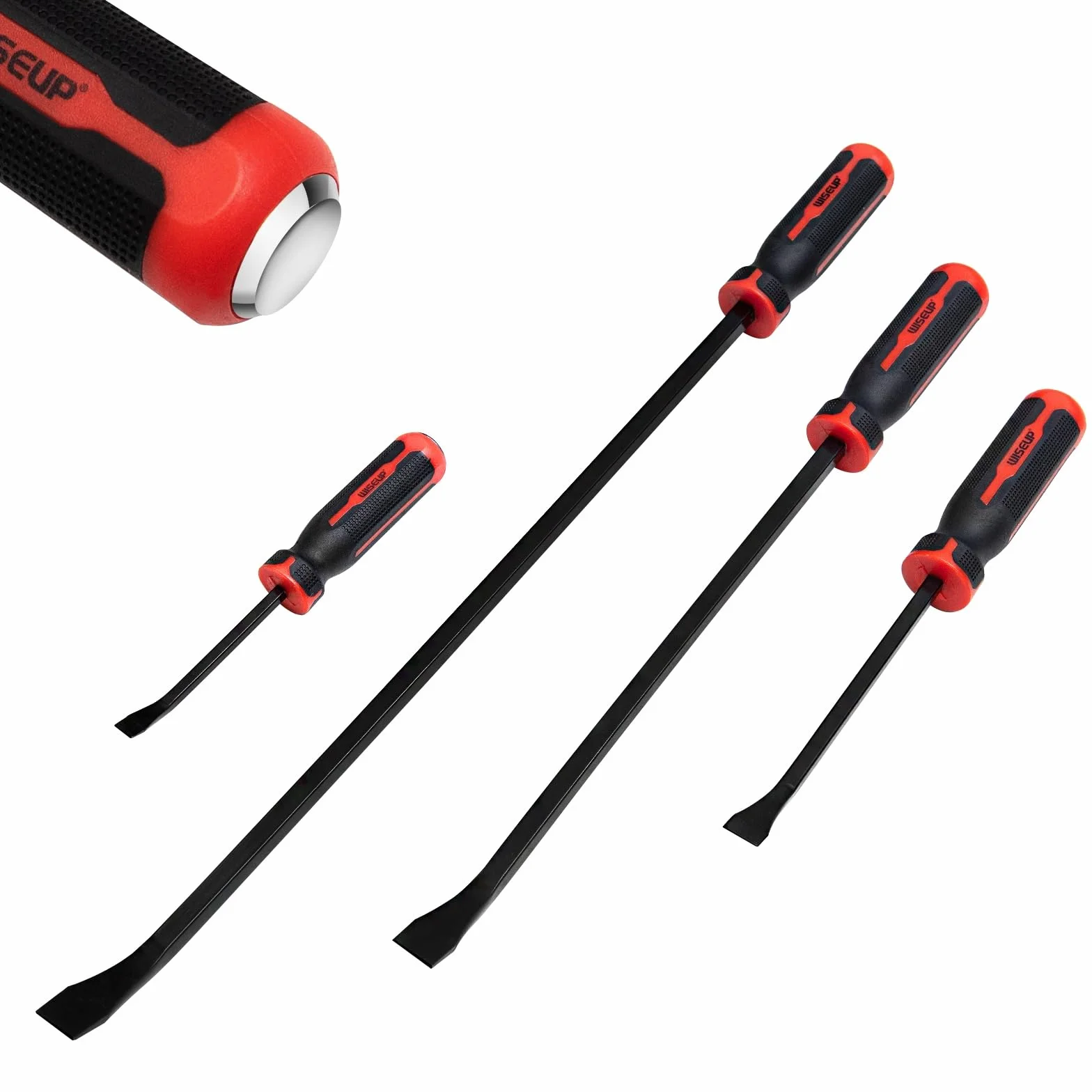 WISEUP Set di 4 leve piede di porco 20,3-61 cm resistente cappucci impatto spessi demolizione strumenti manuali meccanici