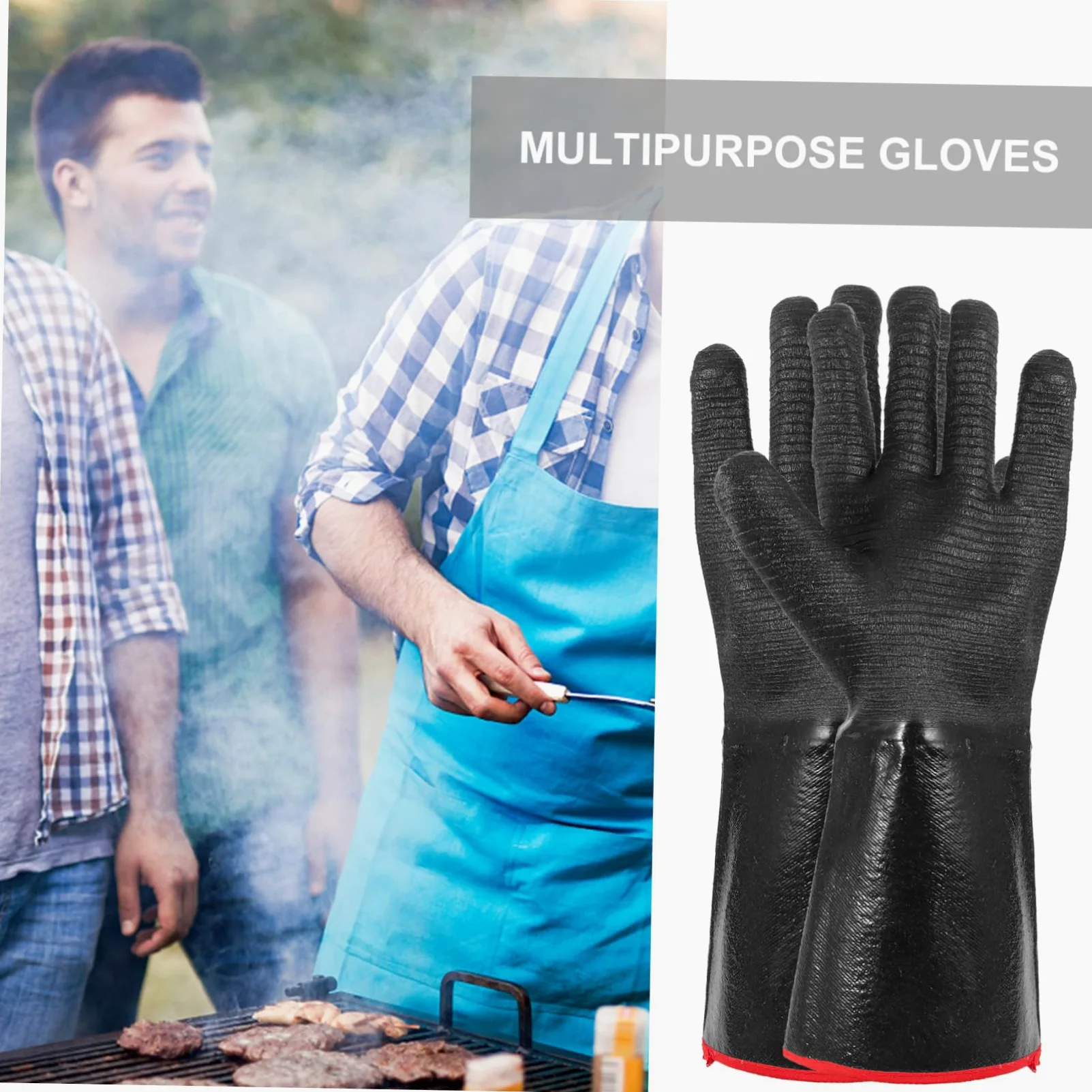 Guanti Termoresistenti Nero 1 Paio in Neoprene per Cucina e Fornello | Lavabili in Lavatrice, Resistenza al Taglio e Antiscivolo, Adatti a Impieghi Domestici