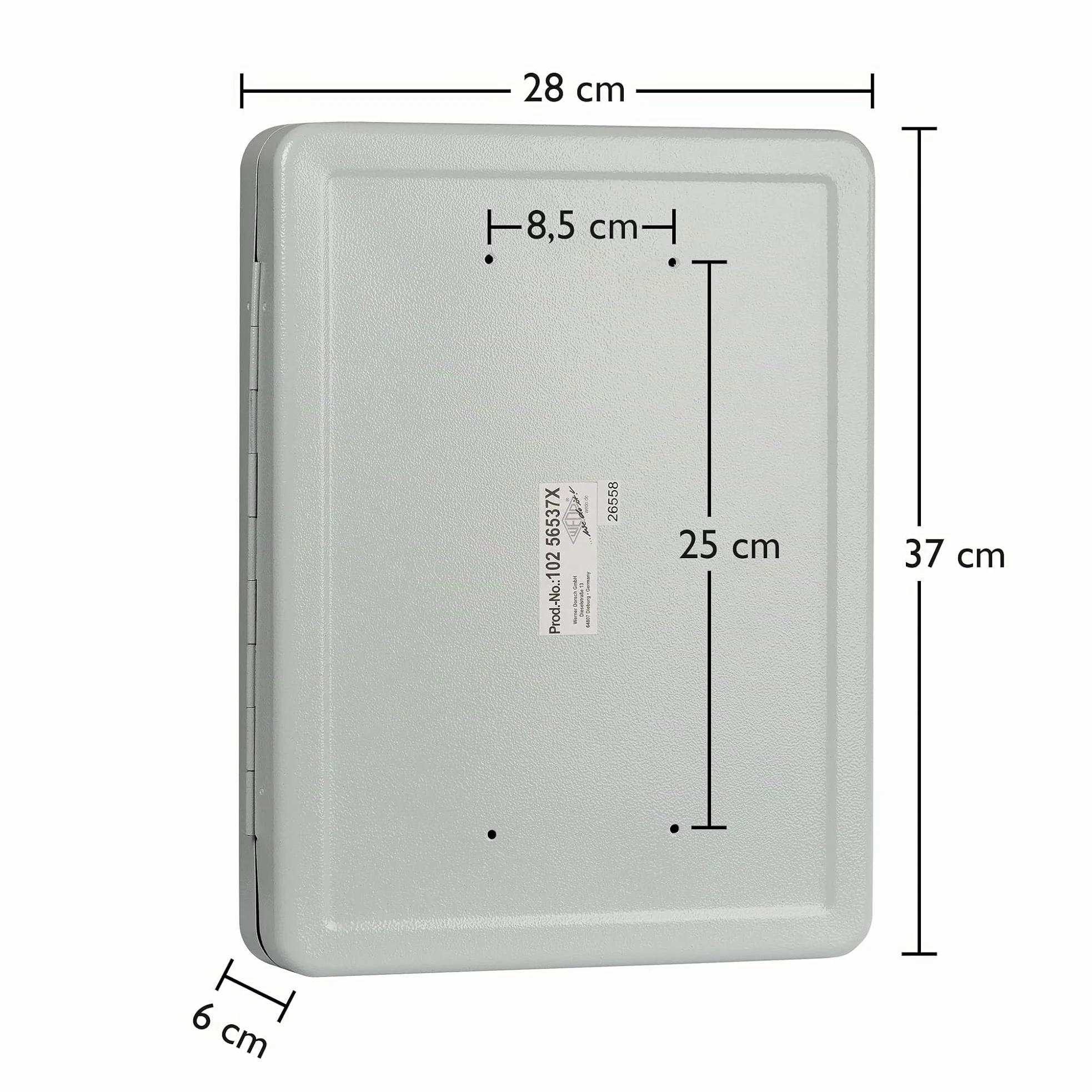 Wedo 10256537X Armadietto Chiavi da 70, 28.0 x 6.0 x 37.0 cm, Grigio