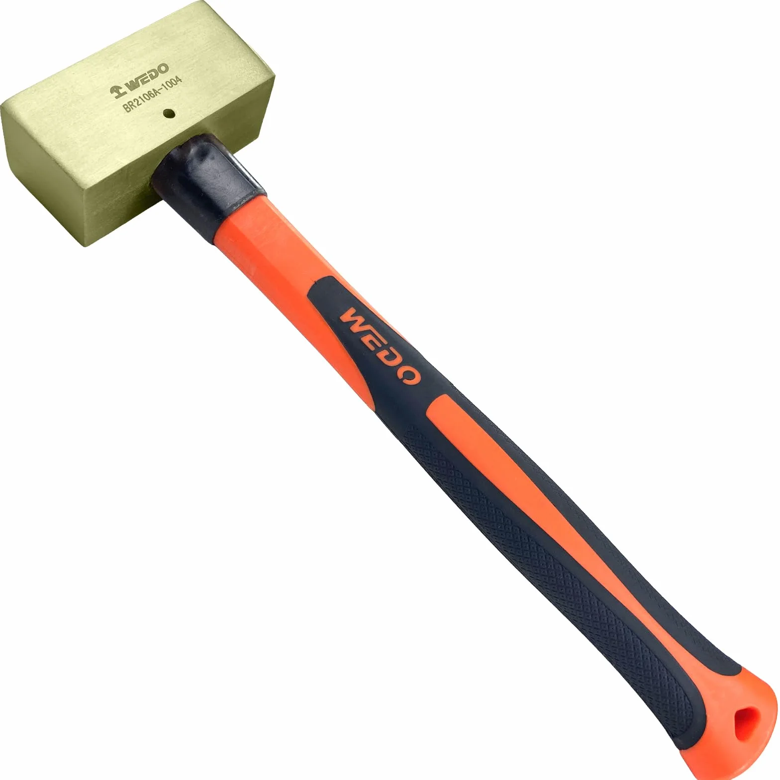 Martello in ottone WEDO 0,5 kg a doppia faccia con manico in fibra di vetro forgiato