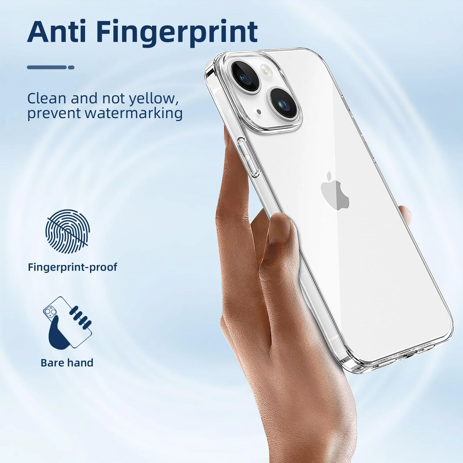 NEW'C Cover per iPhone 14 (6,1 Pollici) Gel TPU in silicone ultra trasparente e 2 × vetro temperato per iPhone 14 (6,1 Pollici), Pellicola proteggi schermo