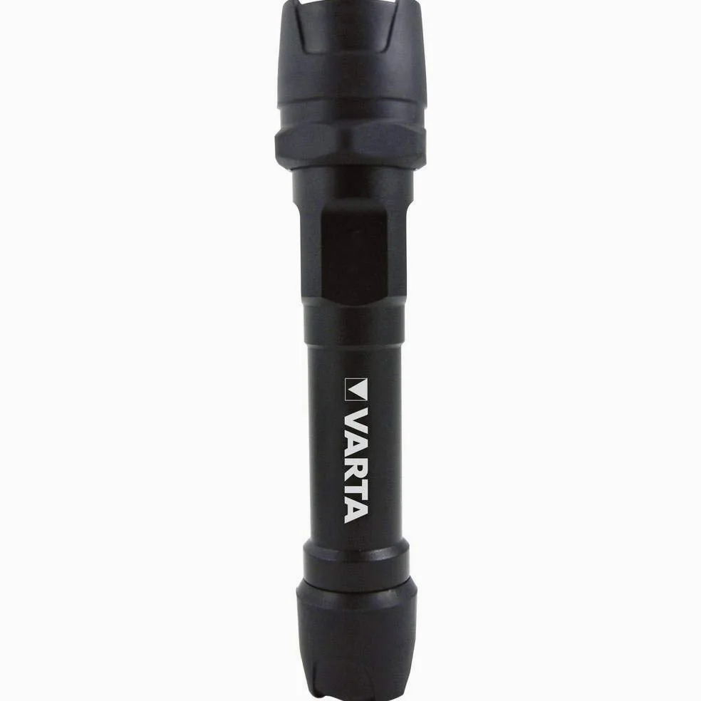 Varta 18701 Torcia LED a Mano Indestructible Flashlight F20, 1 Watt, 2 pile Stilo AA Longlife Power Incl, 170 Lumen corpo alluminio resistente a urti, cadute 4mt, acqua IPX4, per attività Outdoor e Professionali, gancio integrato
