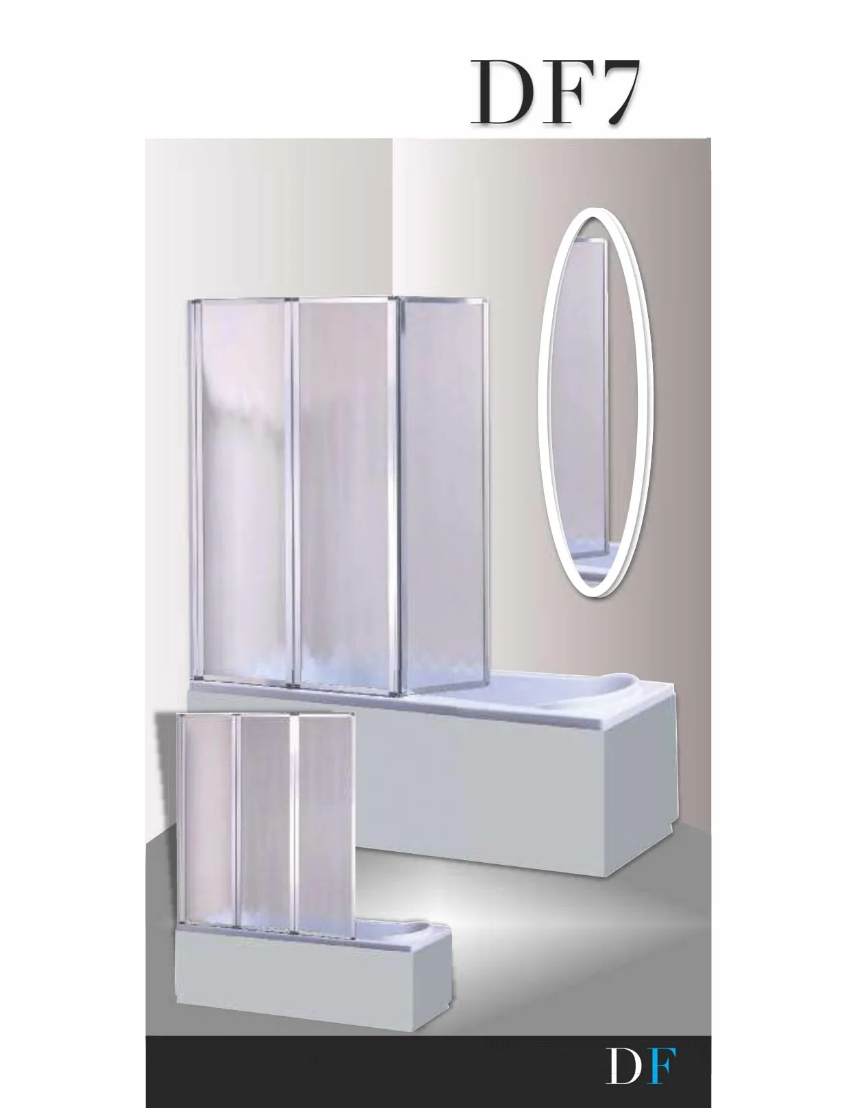 PARETINA VASCA DF/7 METACRILATO ALTEZZA 140X130 BIANCO