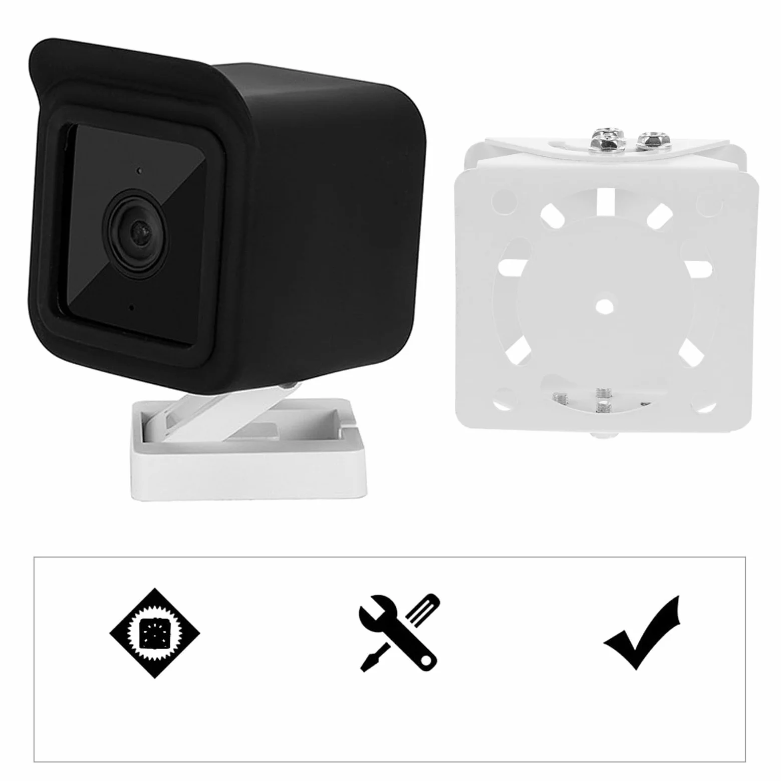 Alipis Supporto per Telecamera Staffa in Bianco 3 Facile da Installare da Usare per Accessori di Sorveglianza