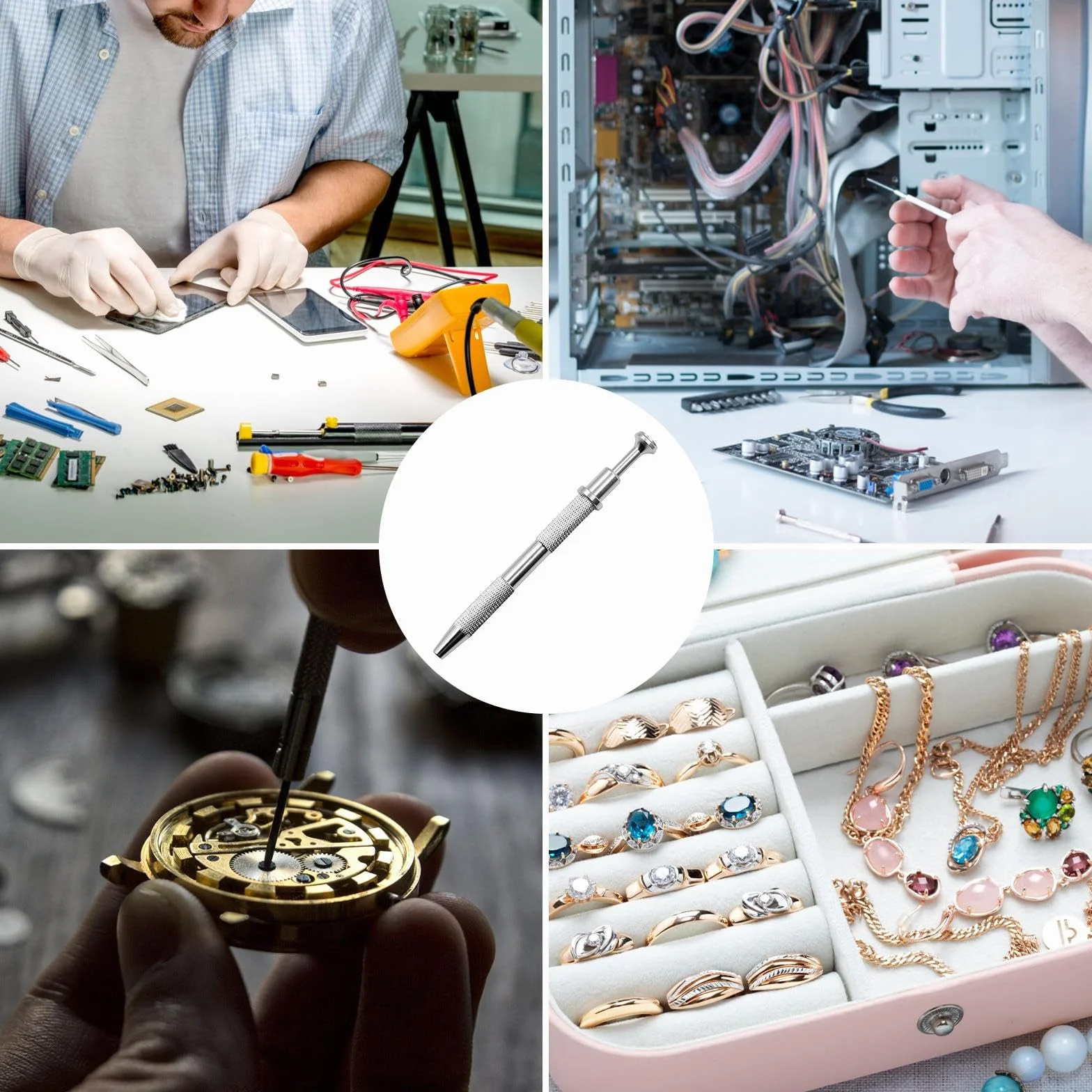 Estrattore Componente Elettronico con Artigli Regolabili IC BGA PLCC Chip Back Design a Molla per Riparazioni Scheda Madre