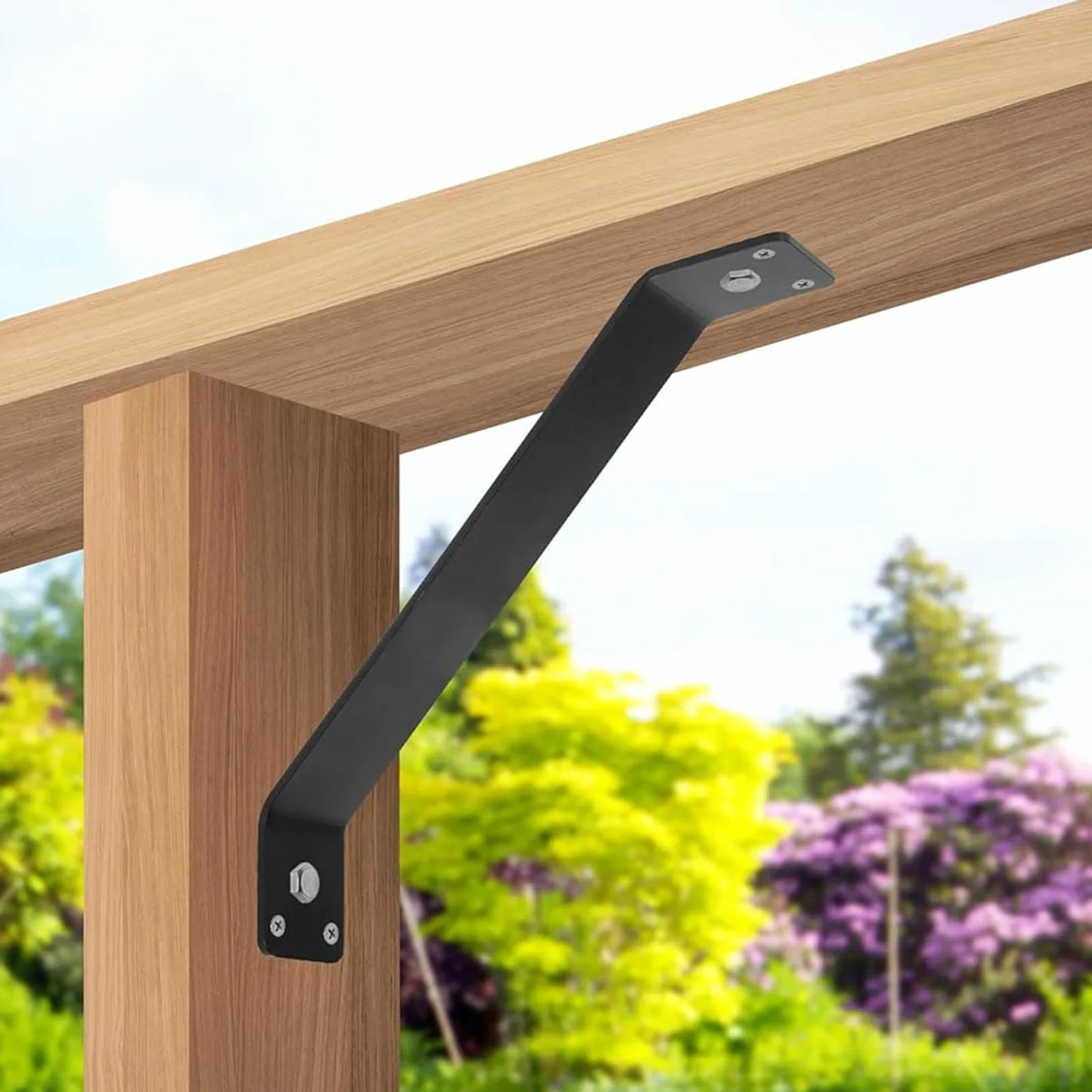 8 Pezzi Staffe Angolari A 45 Gradi,Kit di Staffe di Collegamento Resistenti,Supporto per Strutture in Legno per Pergolato Baita,Staffe di Supporto ad Angolo di 45 Gradi