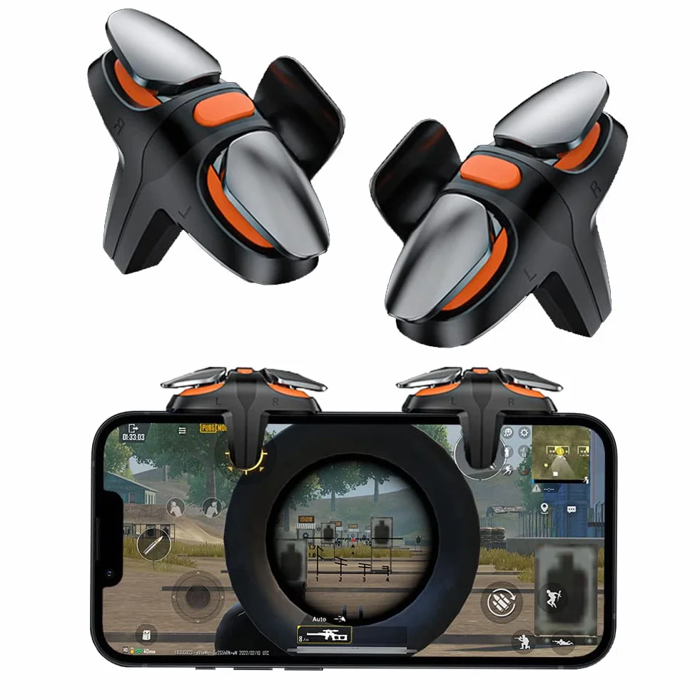 Trigger Mobile Controller per Telefono, Joystick Grilletti L1R1 Rapid-Fire Tiro Veloce 6 Livelli per PUBG COD Compatibile con Cellulare Android e iOS Gioco Mobili