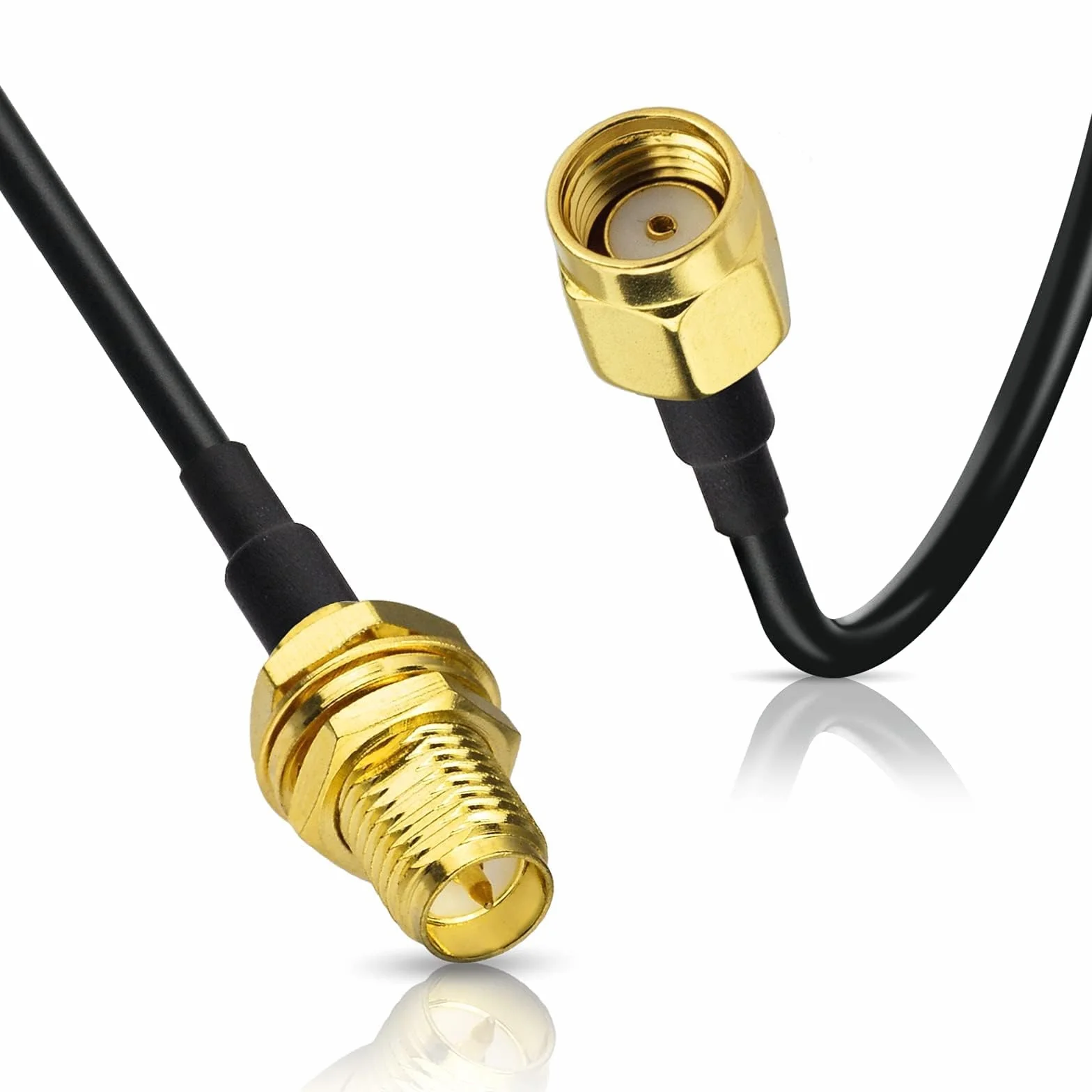 Bingfu Cavo RP-SMA Prolunga Antenna WiFi 5 m (2 Pacchi) Adattatore da RP-SMA Maschio a Femmina RG174 per Telecamera IP Router Adattatore WiFi Scheda di Rete Wireless Mini PCI Express PCIE