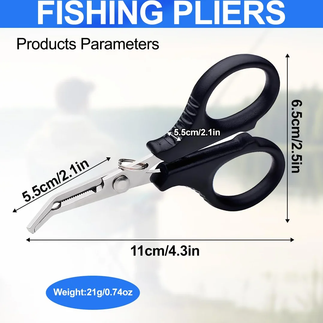 Pinze da pesca in Acciaio Inossidabile Pinza Angelo a Molla Multifunzione Tritafili Forbici Becco Curvo