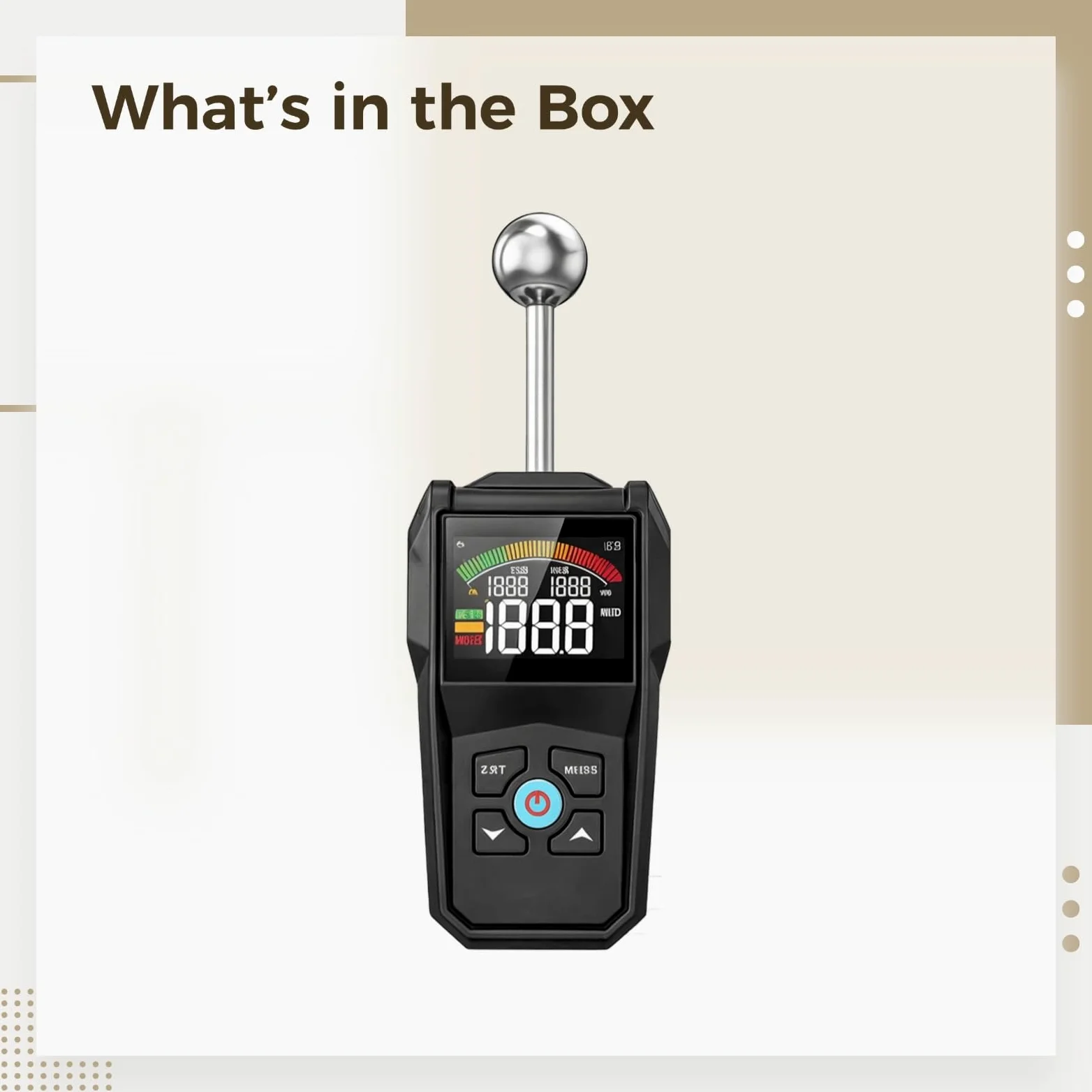 Misuratore di umidità senza pin per legno, tester digitale di umidità con display LCD e allarme, lettore di umidità non distruttivo per muratura in legno a secco, rileva da 0,8 a 5,1 cm