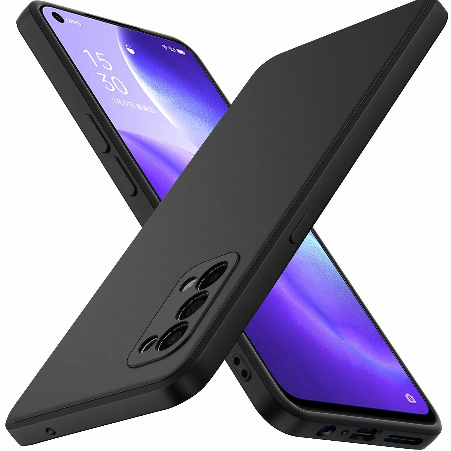 iVoler Cover in Silicone per Oppo Find X3 Lite con Protezione Della Fotocamera, Ultra Sottile Custodia in TPU Morbida Anti-Graffio Antiurto Protettiva Case, Nero