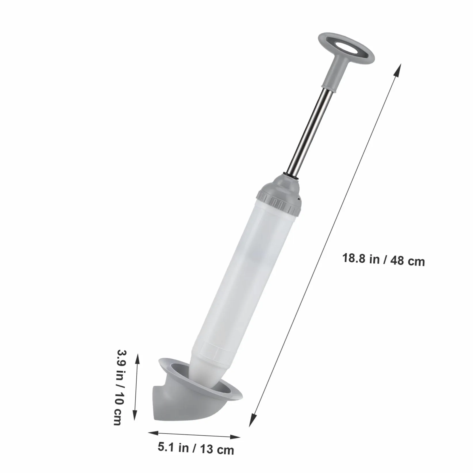 SHINEOFI Sturalavandini per WC a Pressione, Sblocco Rapido per Scarichi e Lavandini, Testa Curva, Struttura Robusta in Acciaio Inox e Pp, Bagno e Cucina