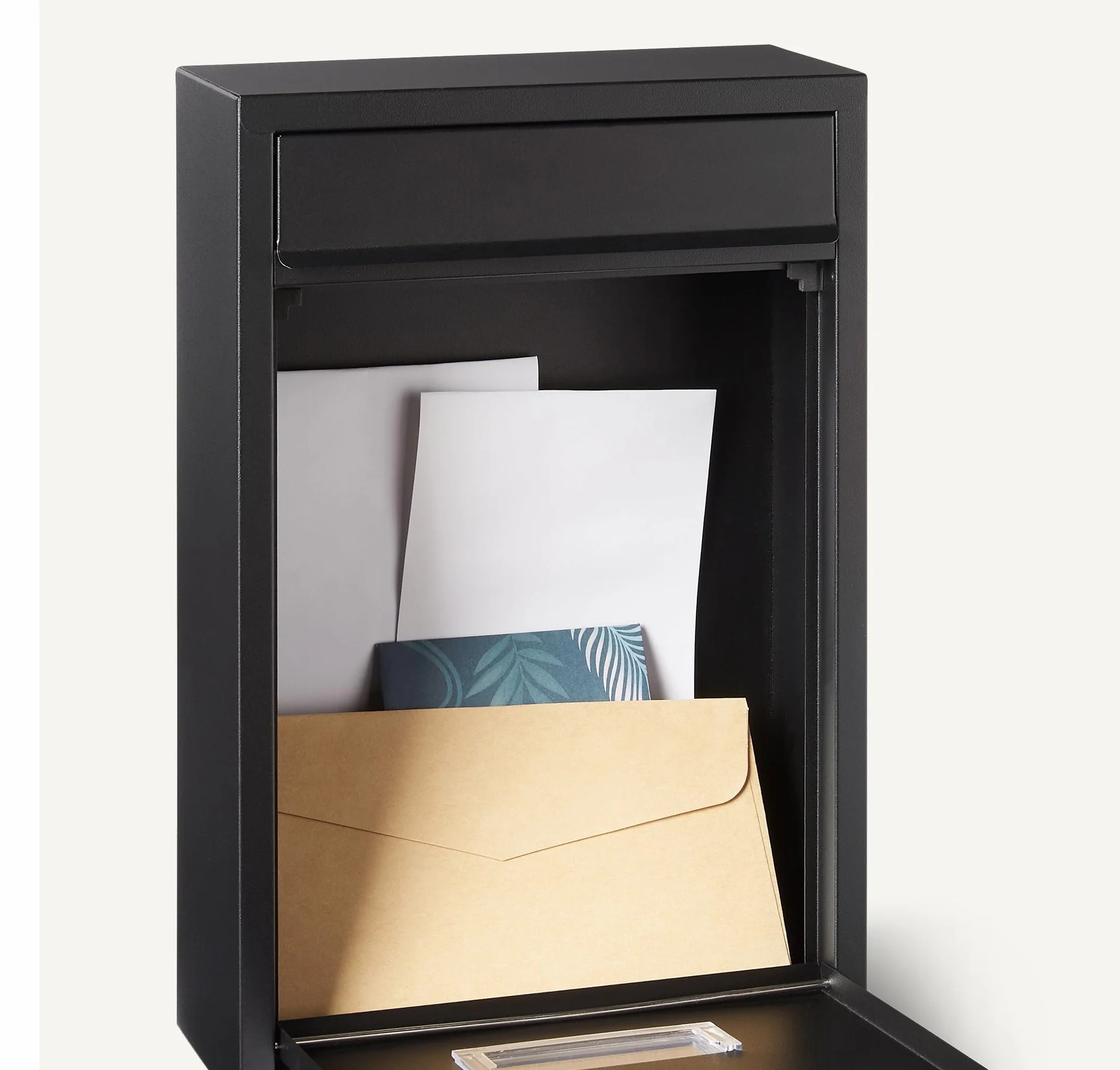 Amazon Basics Cassetta postale a parete acciaio zincato 32.5cm H x 21.5cm W x 9.0cm D nero