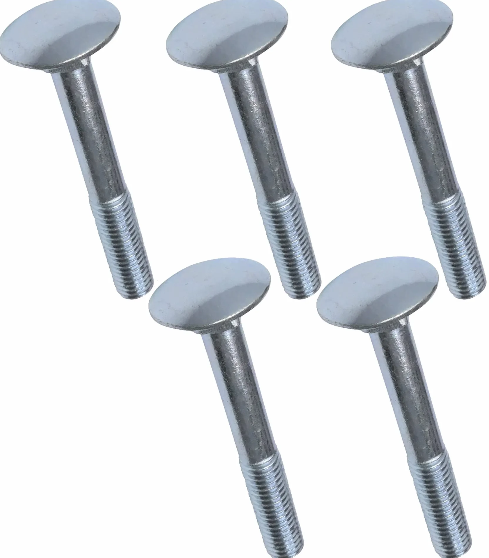 Set di 5 bulloni carrello M8x60mm acciaio zincato DIN 603