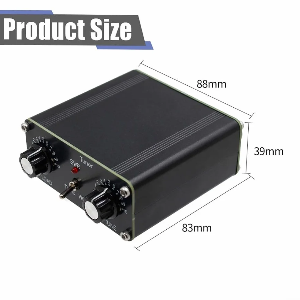 Per Z-Match Sintonizzatore Antenna Manuale Per Radio HAM 3-28MHz, QRP 5W Sintonizzatore Compatto Con Connettore BNC & UHF Cavi 40-10M Ladder Line Compatibilità