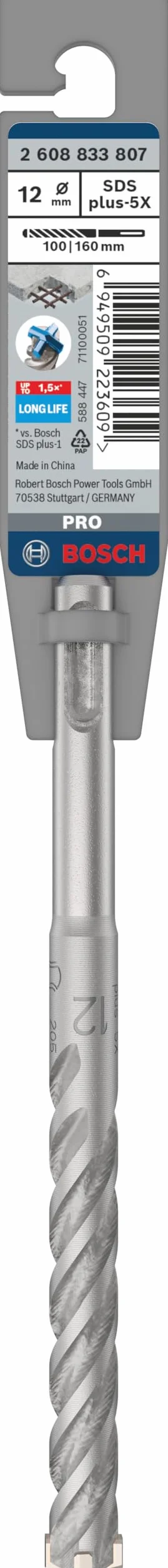 Bosch SDS plus 5X Punta da Trapano 12 x 100/160 mm, 1 Pezzo