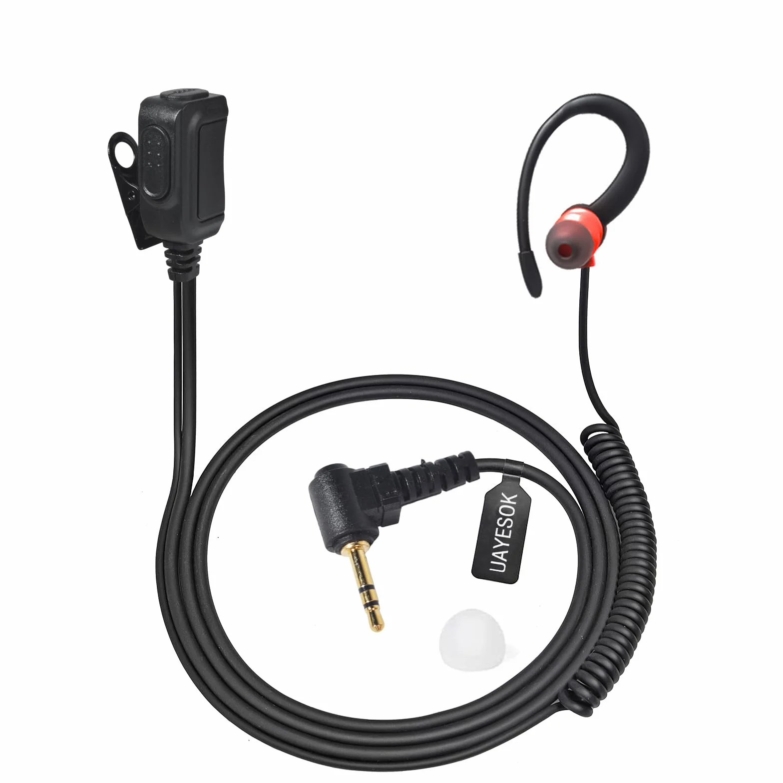 UAYESOK Auricolare radio per walkie talkie, a forma di G, con gancio morbido di sicurezza, con microfono PTT, per Motorola TLKR-T60 T61 T62 T80 T81 T82 T-92 H2O T80 Extreme T82 Extreme (confezione da