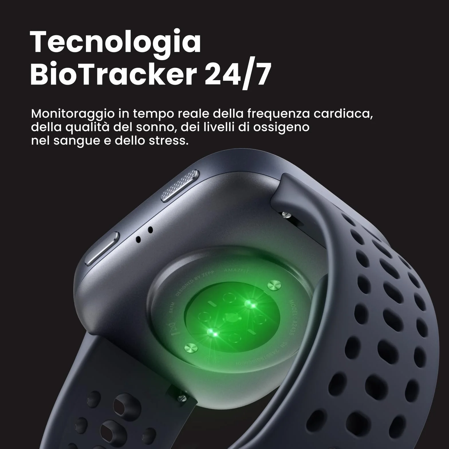Amazfit Bip 6 Smartwatch 46mm, Batteria 14 giorni, AMOLED 1,97", GPS Mappe, IA, Chiamate Bluetooth, Monitor Salute Sonno, 140+ Sport, Fitness, Impermeabile 5ATM, Nero
