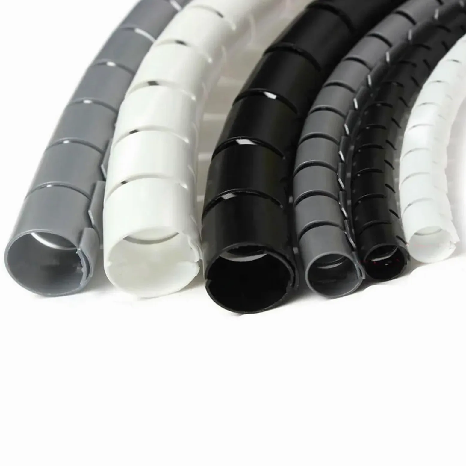 Guaina per cavi a spirale, 2 metri, organizer per tubi, 8 mm, 10 mm, 28 mm, guaina protettiva per cavi (ID bianco 10 mm)