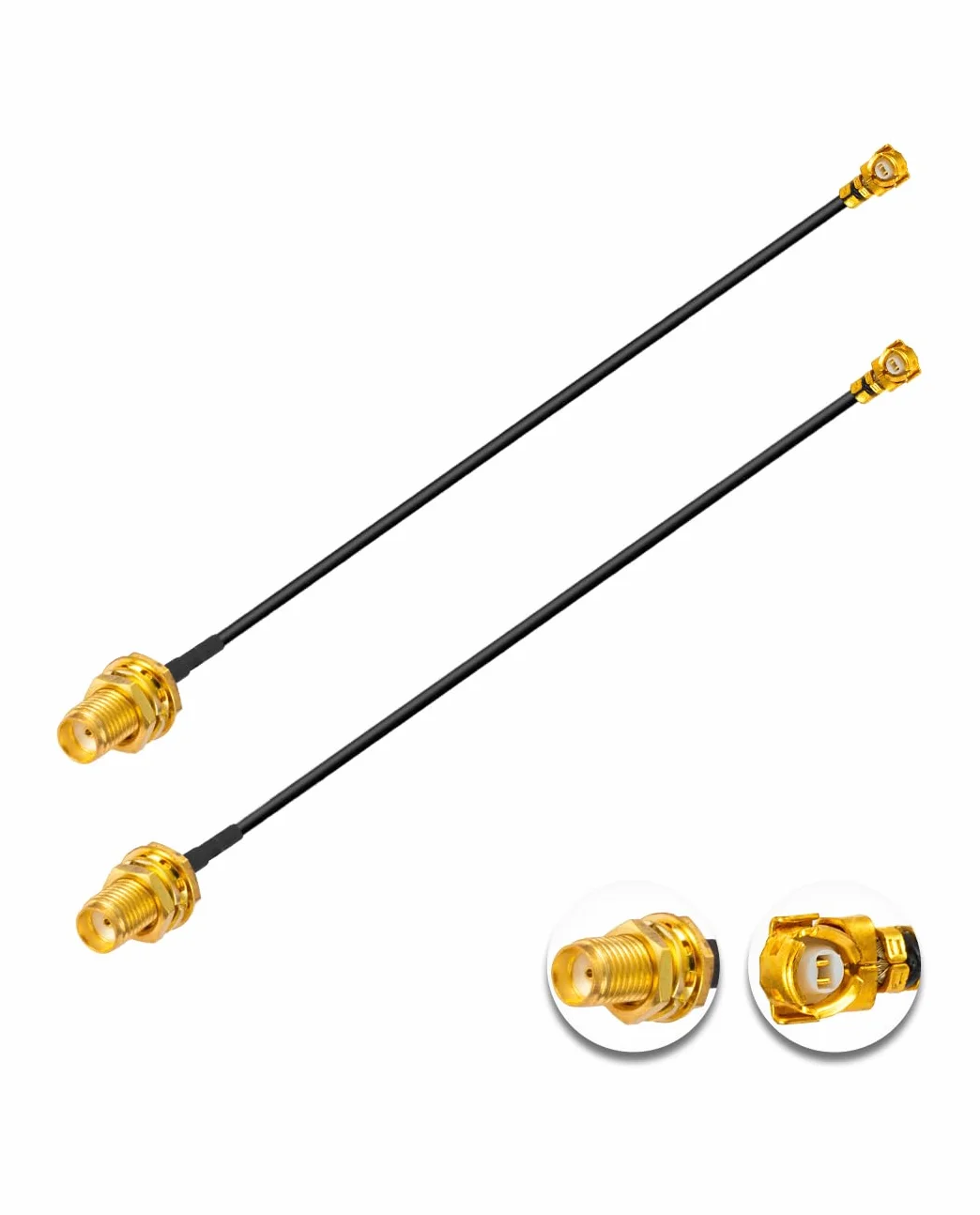 Vecys 2PCS U.F.L1 a SMA Femmina Cavo Coassiale a Bassa Perdita Cavo mini Coassiale 2 "/5CM U.F.L1 da 1.37 mm a Codino per Router Wireless Mini PCIE Schede di rete PCI Wi-Fi WAN Repeater