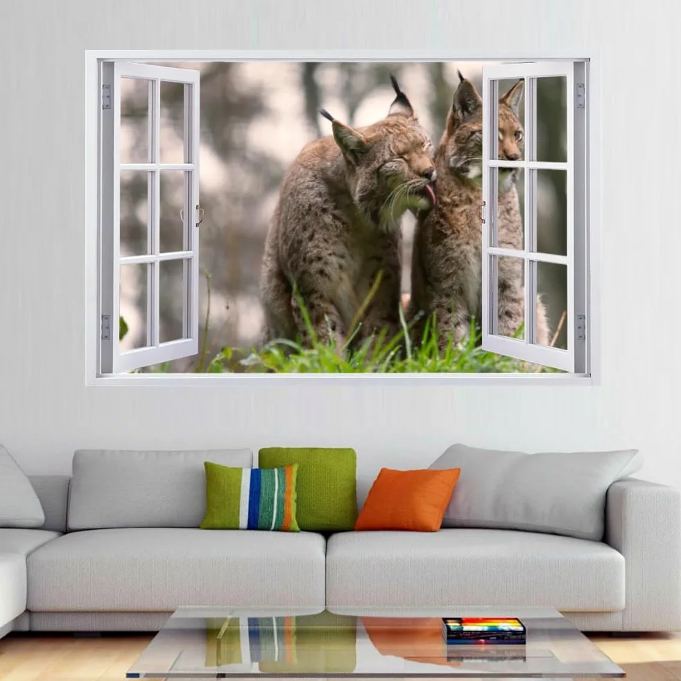 Adesivi Decorativi Da Parete Lince Tatuaggio Fracassato Del Manifesto Smontabile Di Arte Decalcomanie Da Muro In Vinile Per La Decorazione Compleanno Matrimonio 110x70cm