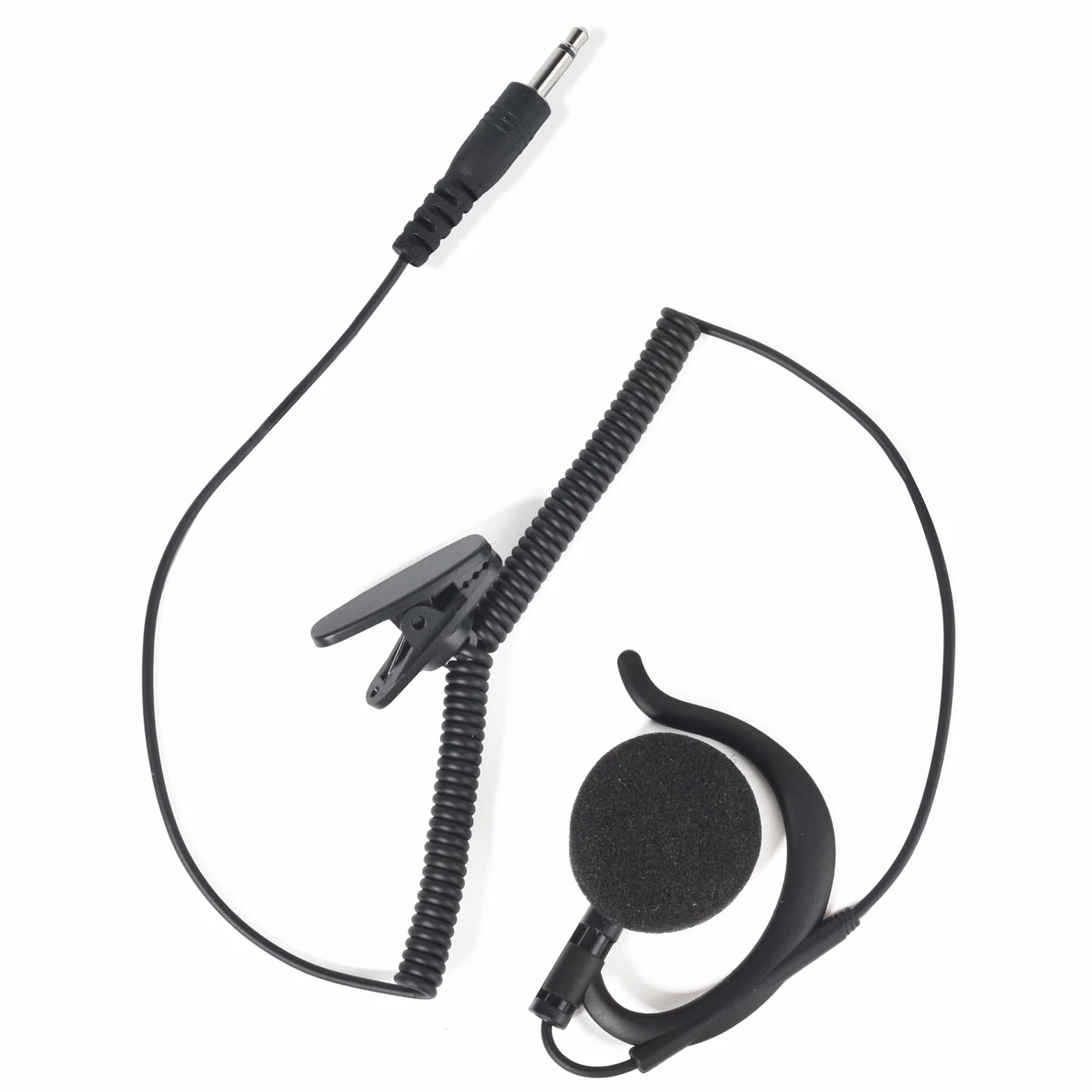 UAYESOK Auricolare radio leggero a 1 pin da 3,5 mm, solo per ascolto, design on-ear, cuffia tattica per forze dell'ordine per walkie-talkie Kenwood Motorola con microfono altoparlante