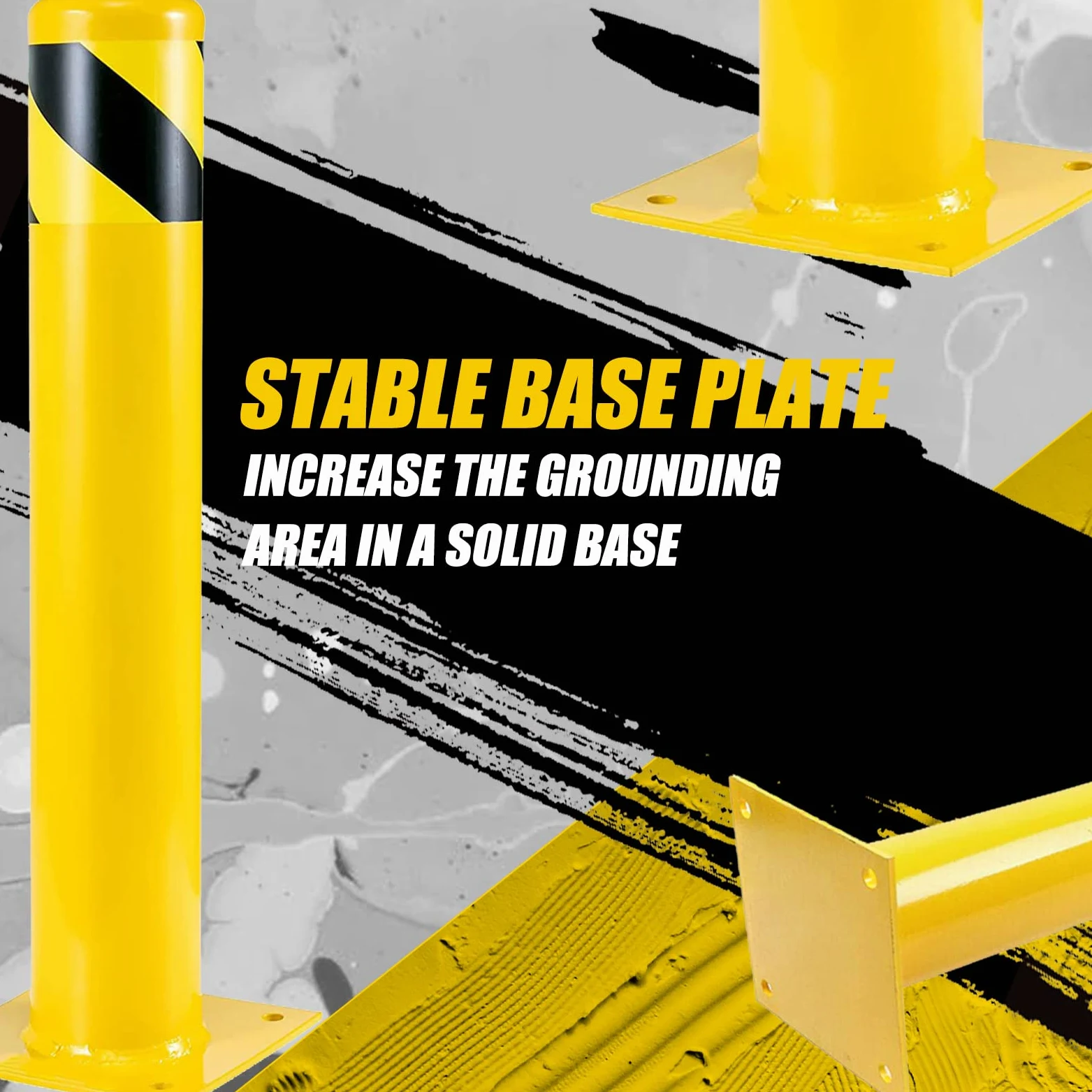 Dissuasore per parcheggio, 91 cm, 6 pezzi, per pianificazione stradale, diametro 8,9 cm, ideale per il controllo del veicolo e la sicurezza