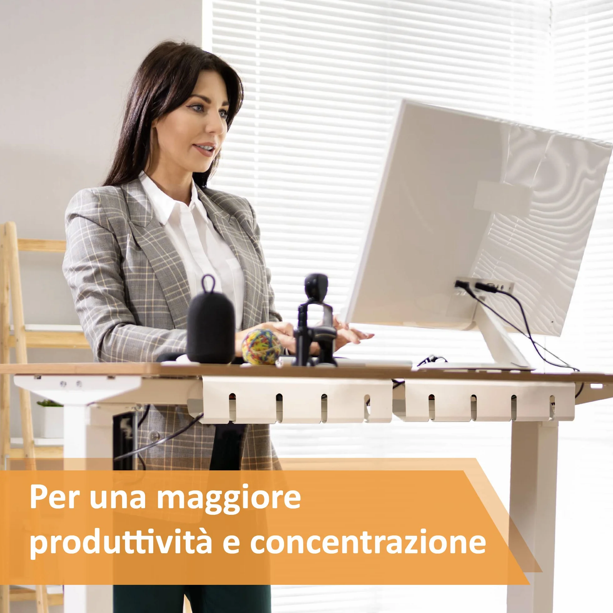 Raccogli Cavi Scrivania – Canalina Passacavi sotto Scrivania Cable Management – Organizer Portacavi Ufficio - Nascondi Cavi sotto Tavolo – 2 Scatole Porta Cavi - Verniciatura a Polvere Bianco