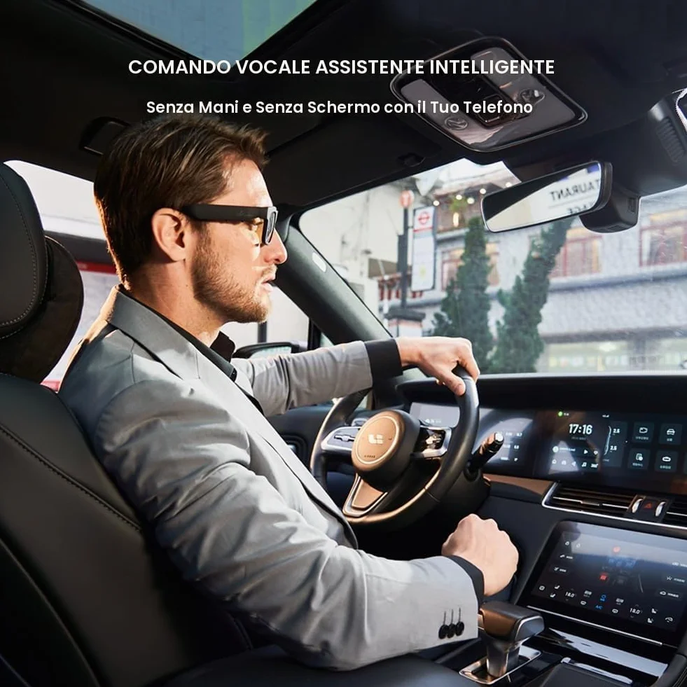OhO Smart Glasses, occhiali da sole con fotocamera da Bluetooth, con altoparlante aperto, cuffie auricolari, per sport interni ed esterni, protezione UV polarizzata, per uomini e donne,