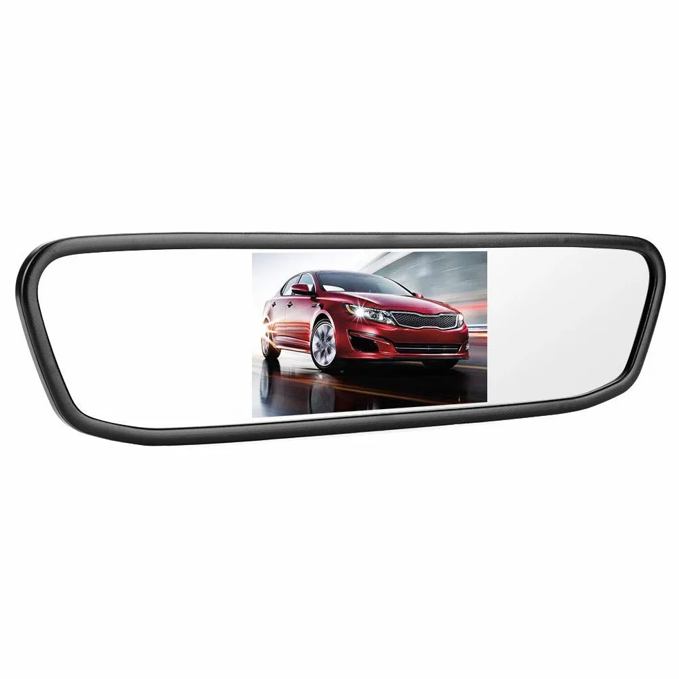 Monitor per auto Retrovisore -4.3in Monitor per specchietto retrovisore per auto Schermo TFT-LCD HD Ingresso video a 2 canali